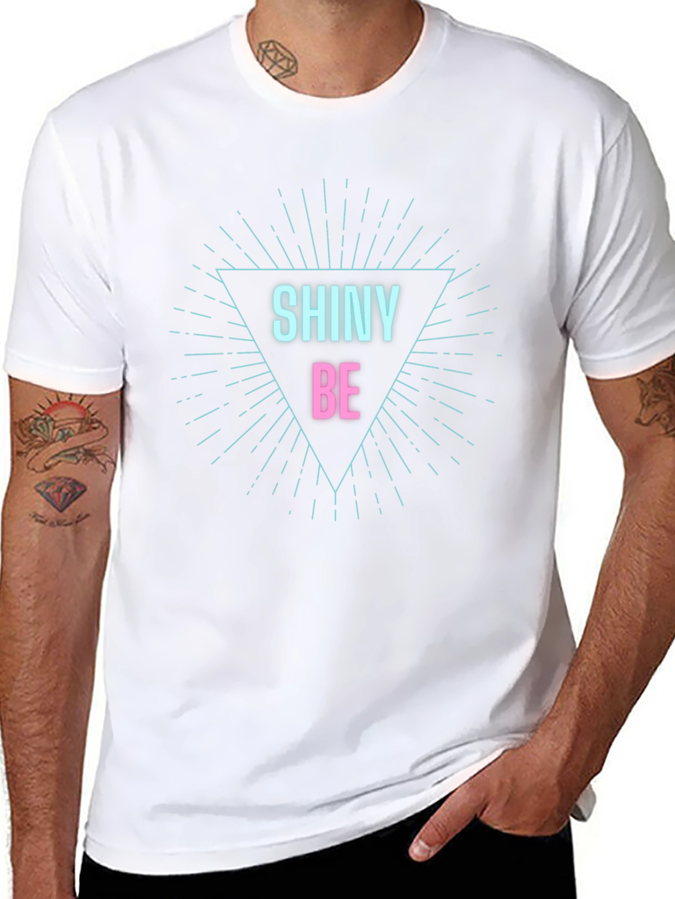 Shiny Be Graphic Tee - Black Cotton Comfort