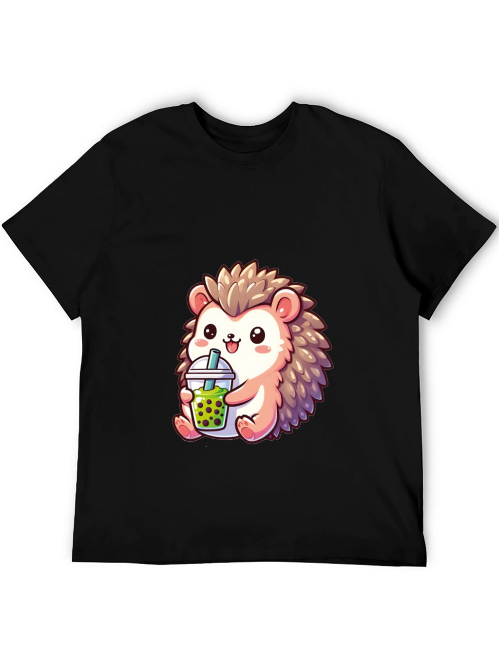 Cute Hedgehog Boba Tea Graphic Tee