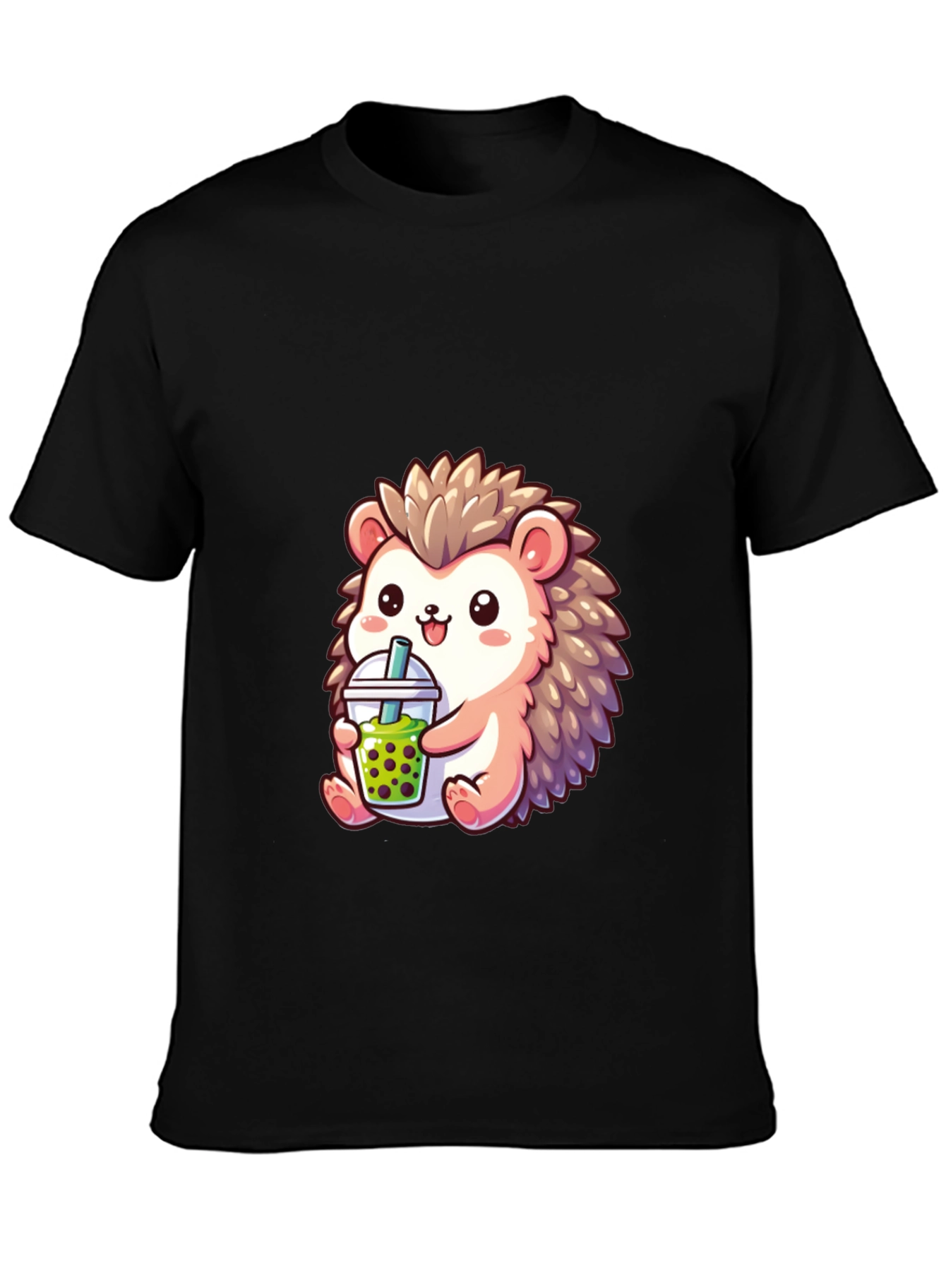 Cute Hedgehog Boba Tea Graphic Tee