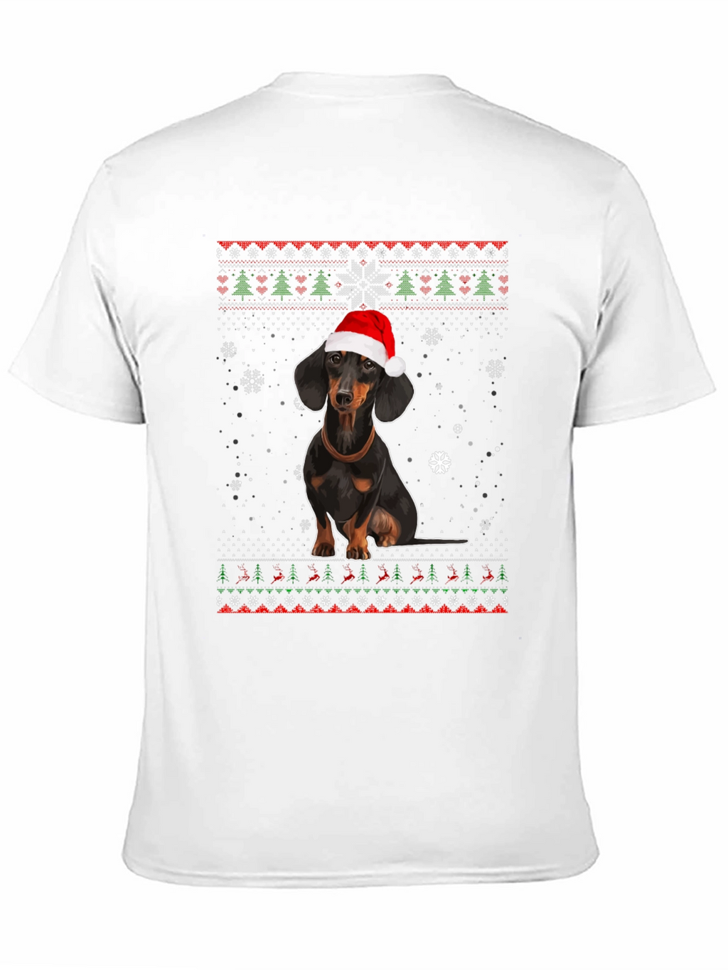 Dachshund Christmas T-Shirt - Ugly Sweater Style