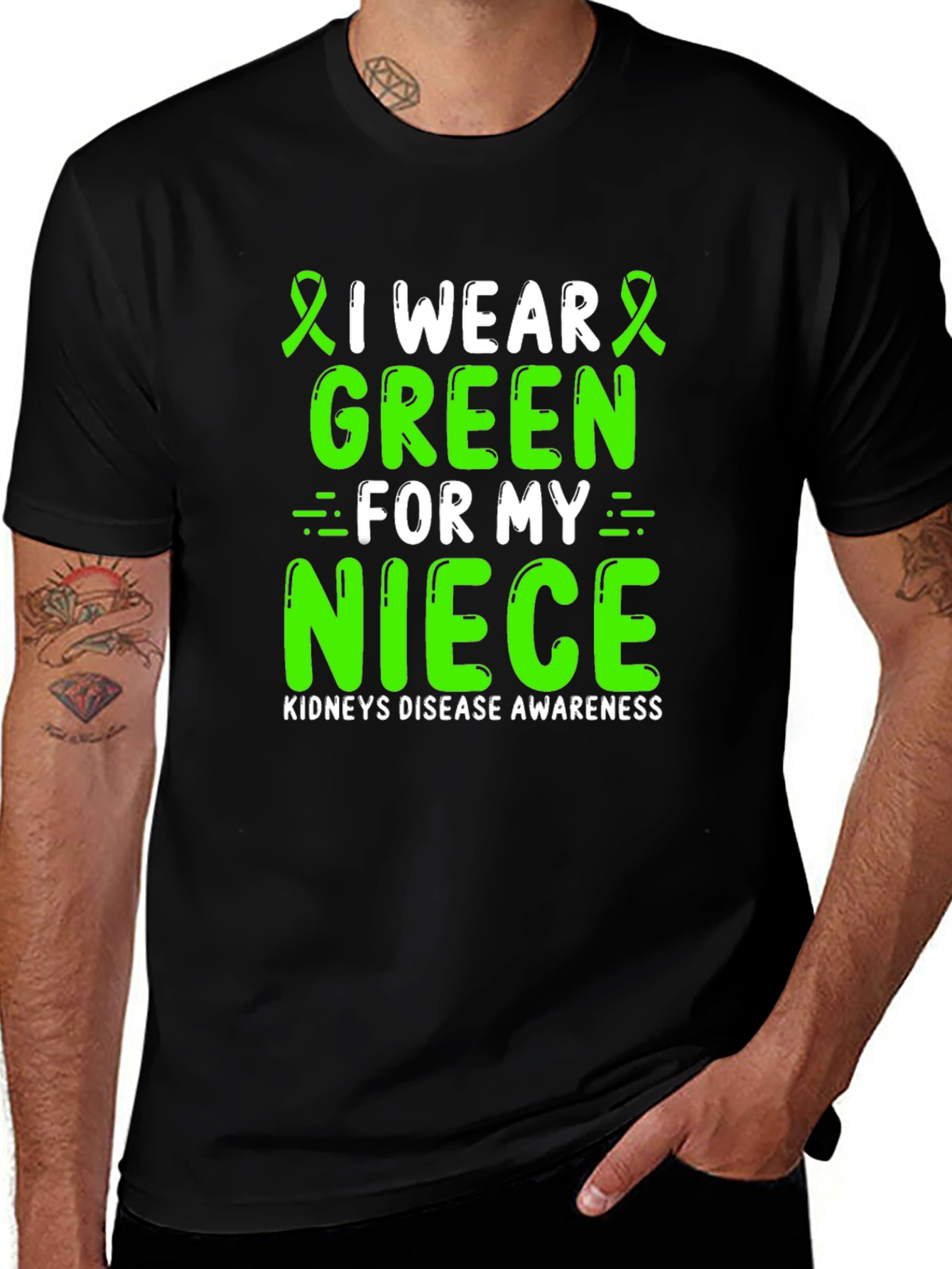 Kidney Disease Awareness T-Shirt - I Wear Green For My Niece