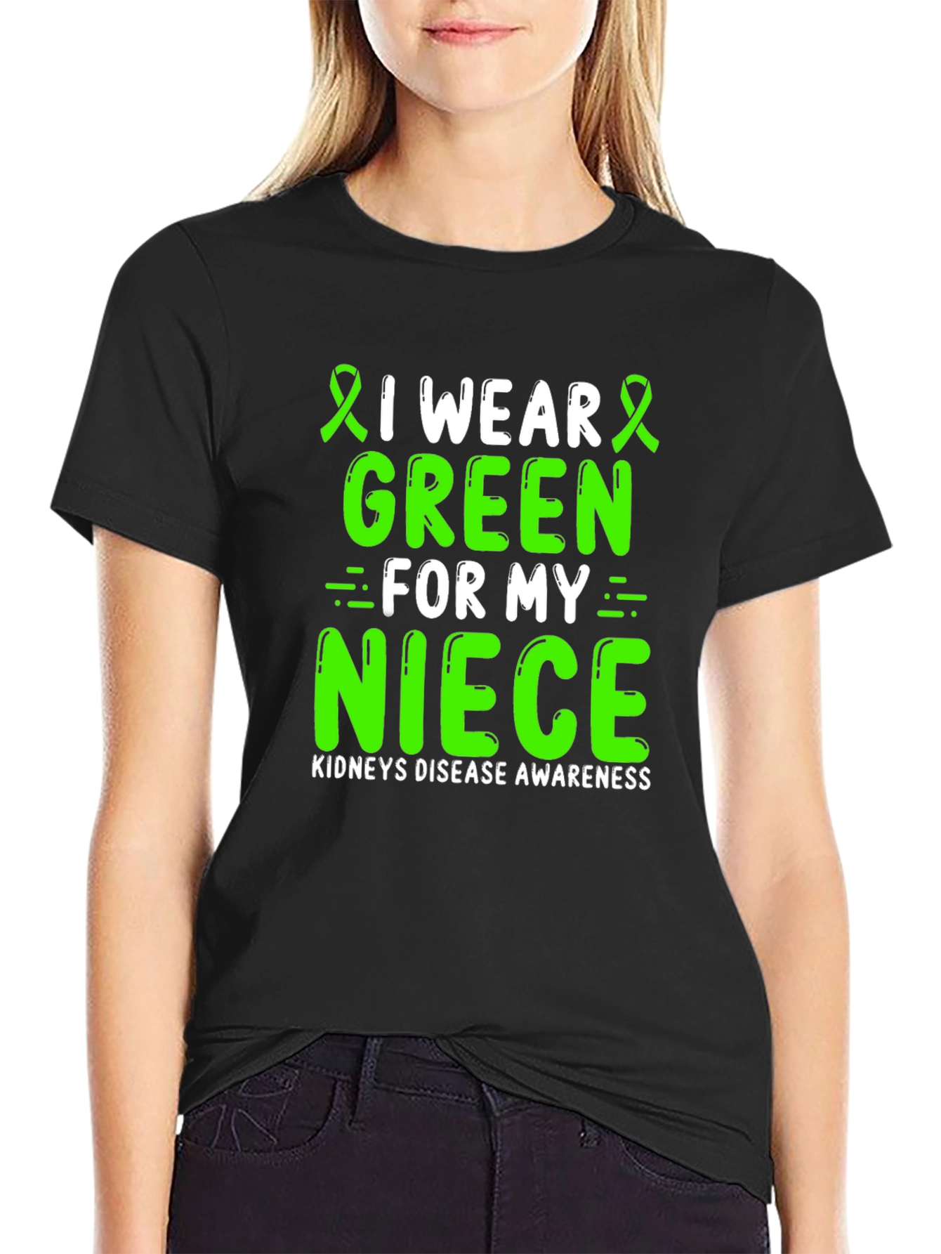 Kidney Disease Awareness T-Shirt - I Wear Green For My Niece