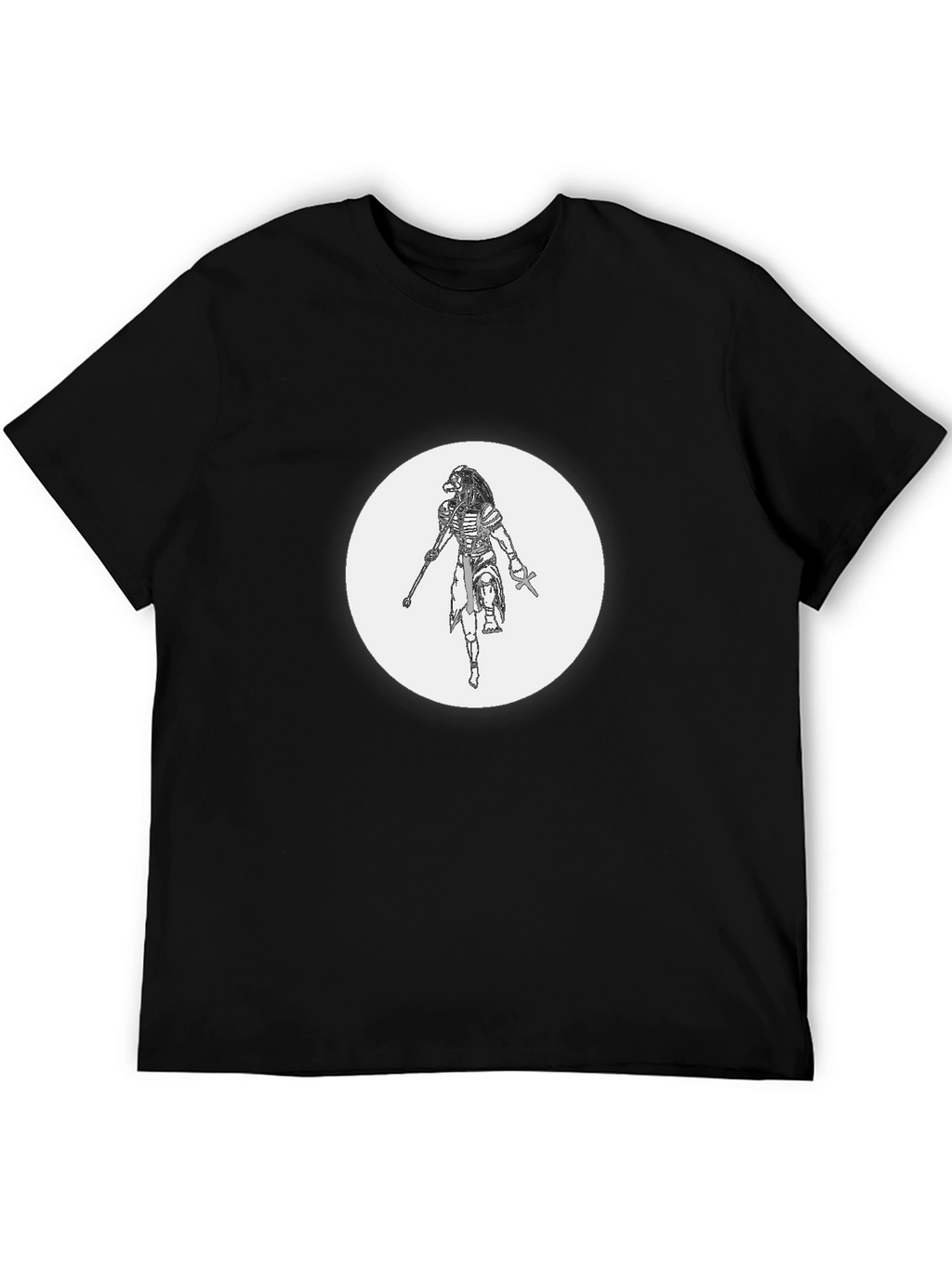 Mens Black Graphic T-Shirt - Egyptian God Design