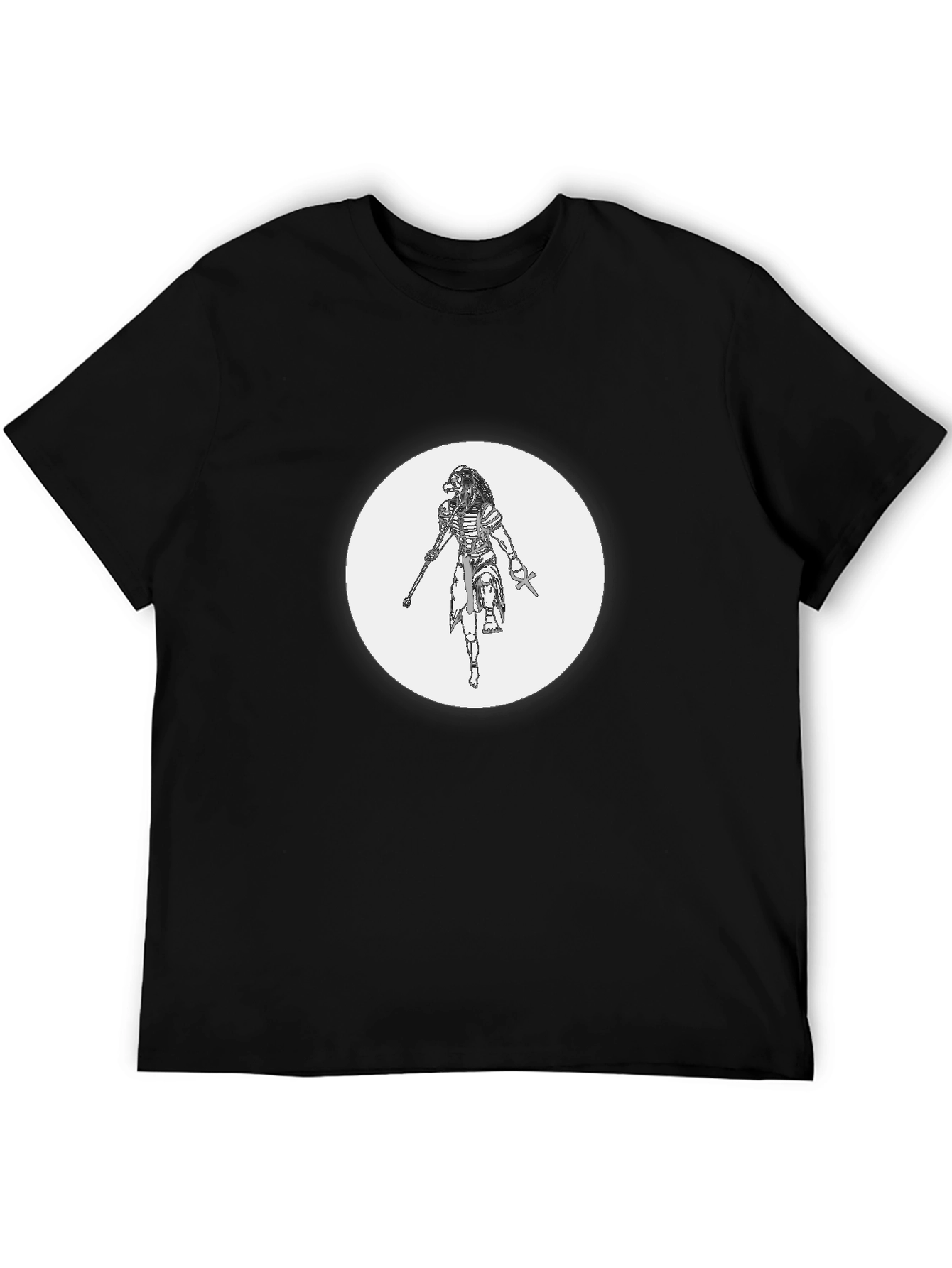 Mens Black Graphic T-Shirt - Egyptian God Design
