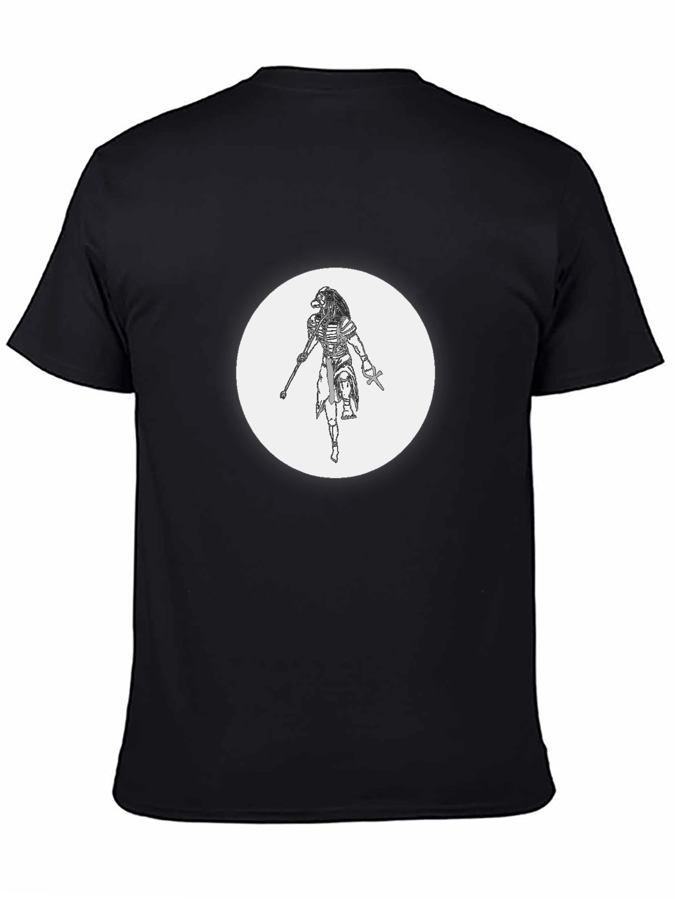 Mens Black Graphic T-Shirt - Egyptian God Design