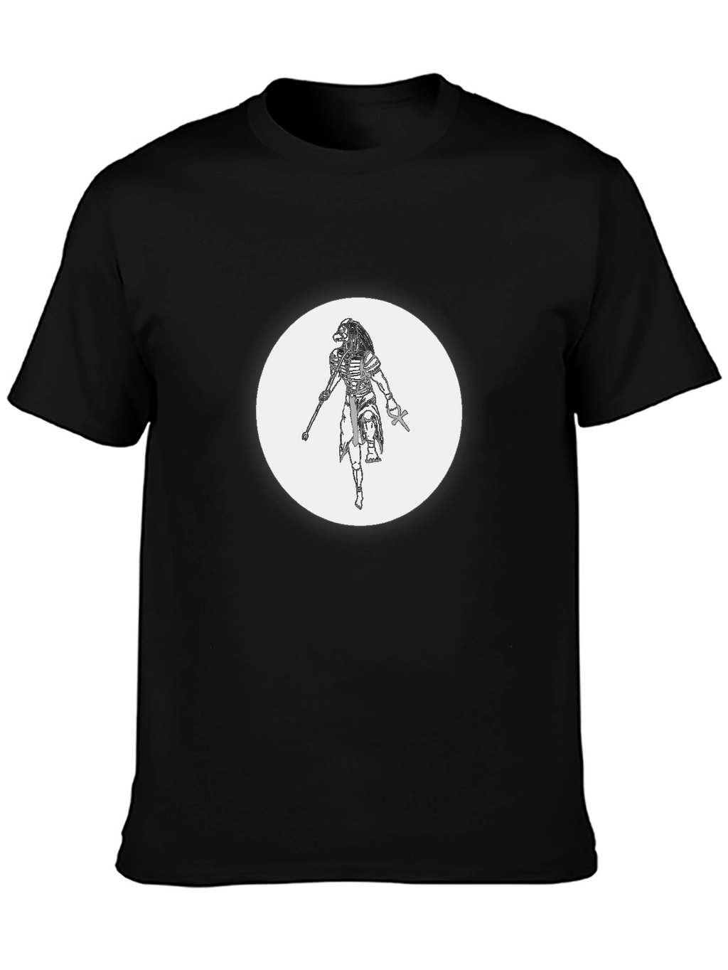 Mens Black Graphic T-Shirt - Egyptian God Design