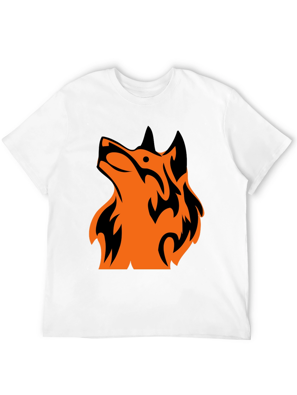 Tribal Wolf Graphic Tee - Mens Black T-Shirt