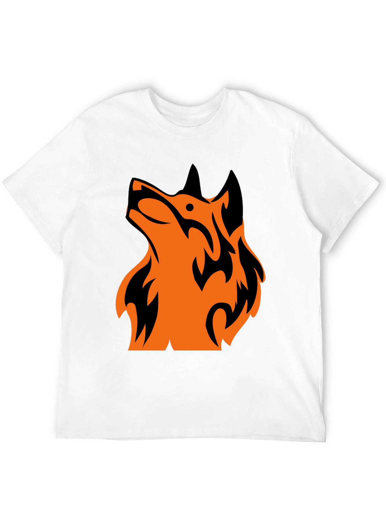 Tribal Wolf Graphic Tee - Mens Black T-Shirt