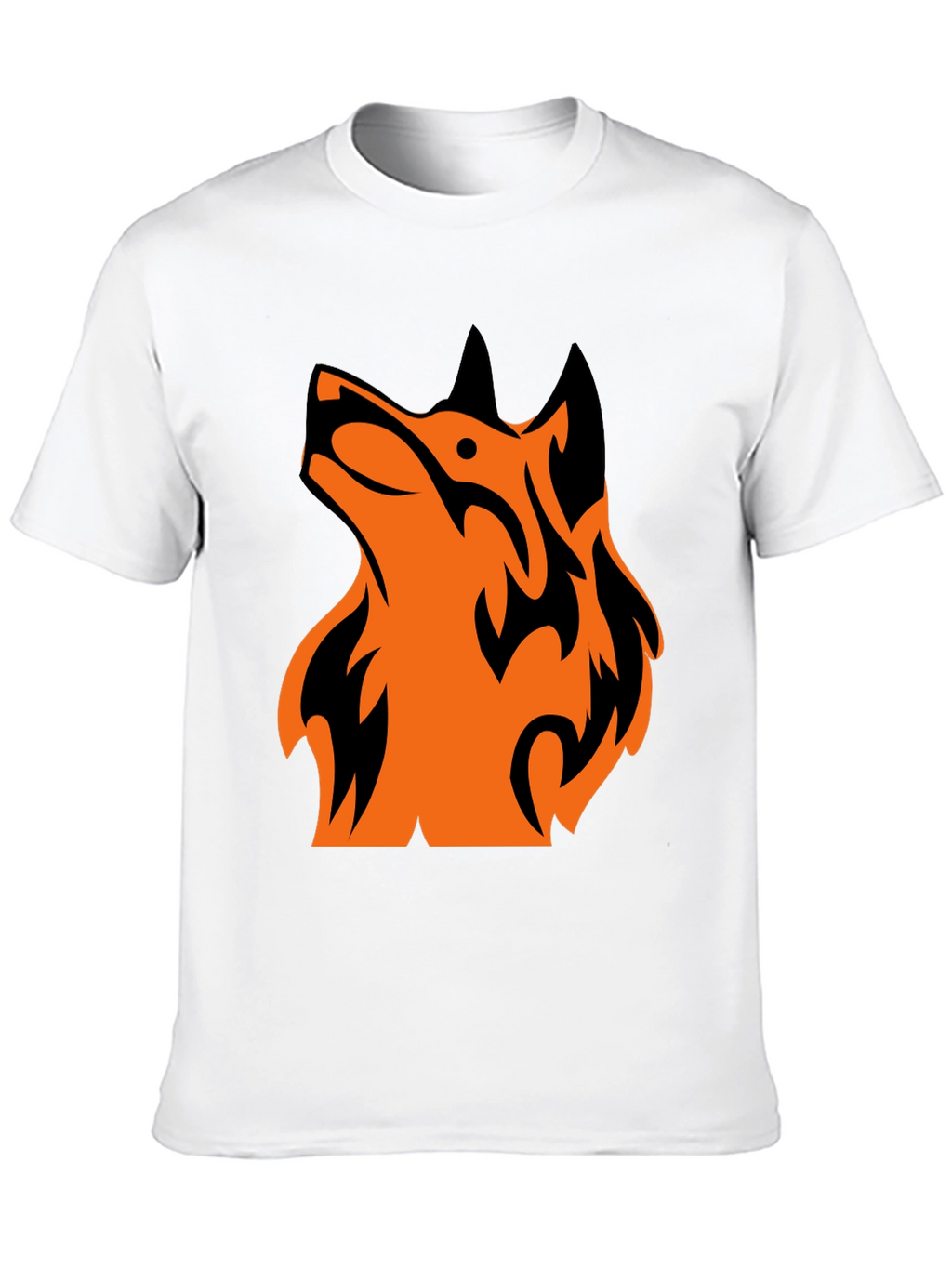 Tribal Wolf Graphic Tee - Mens Black T-Shirt