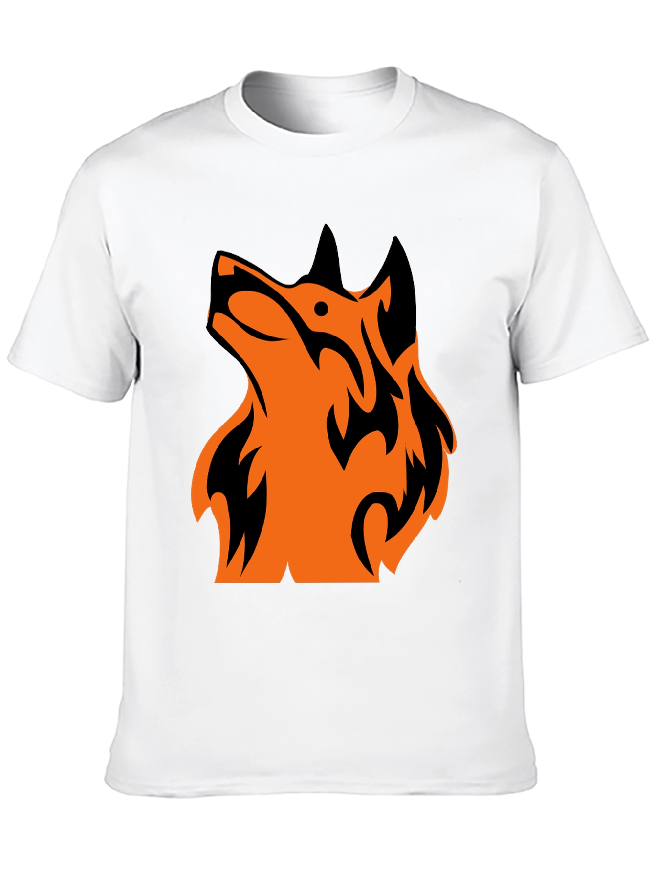 Tribal Wolf Graphic Tee - Mens Black T-Shirt