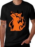 Tribal Wolf Graphic Tee - Mens Black T-Shirt