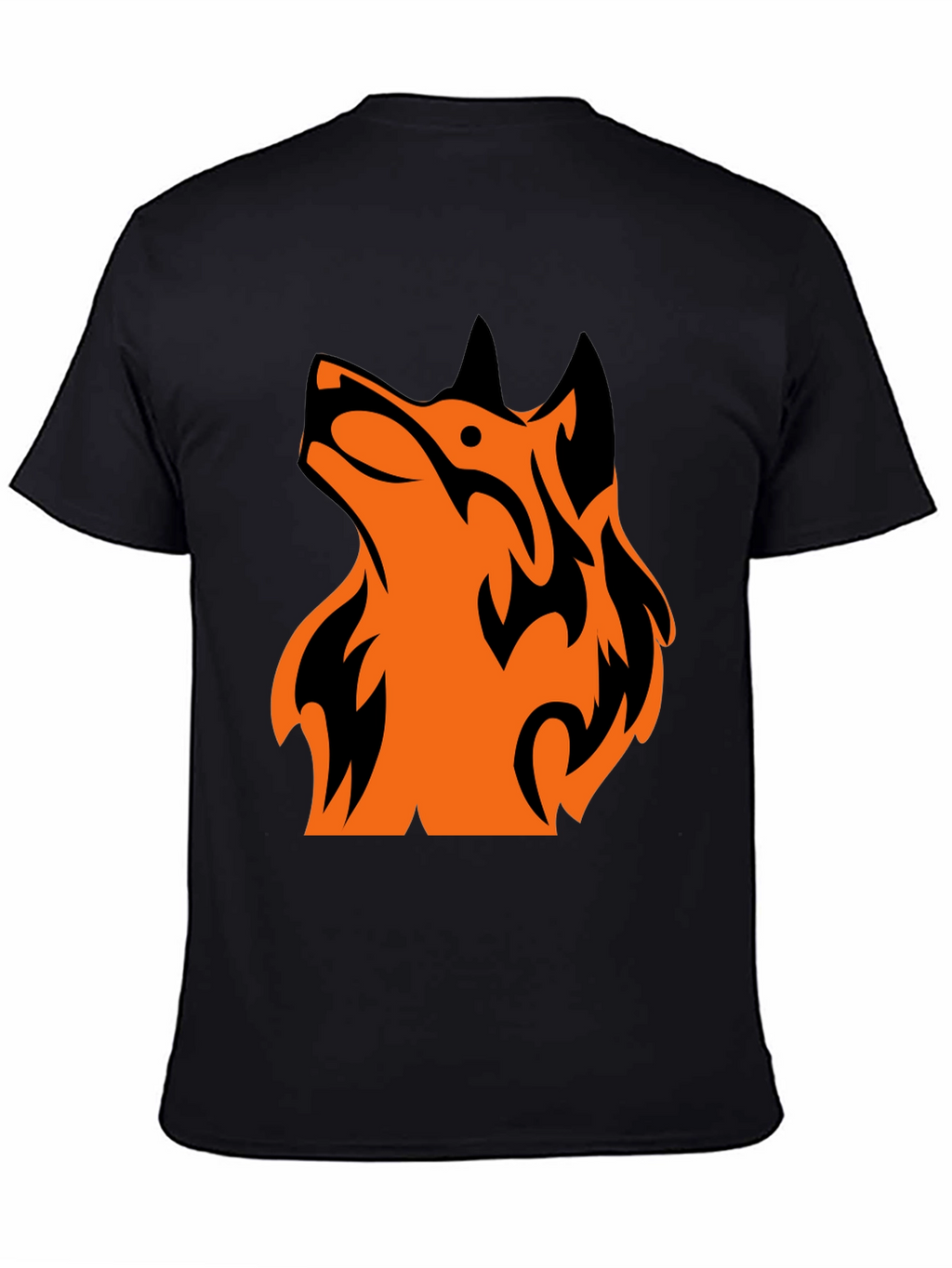 Tribal Wolf Graphic Tee - Mens Black T-Shirt