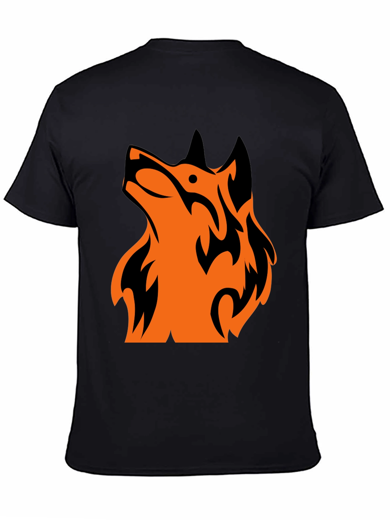 Tribal Wolf Graphic Tee - Mens Black T-Shirt