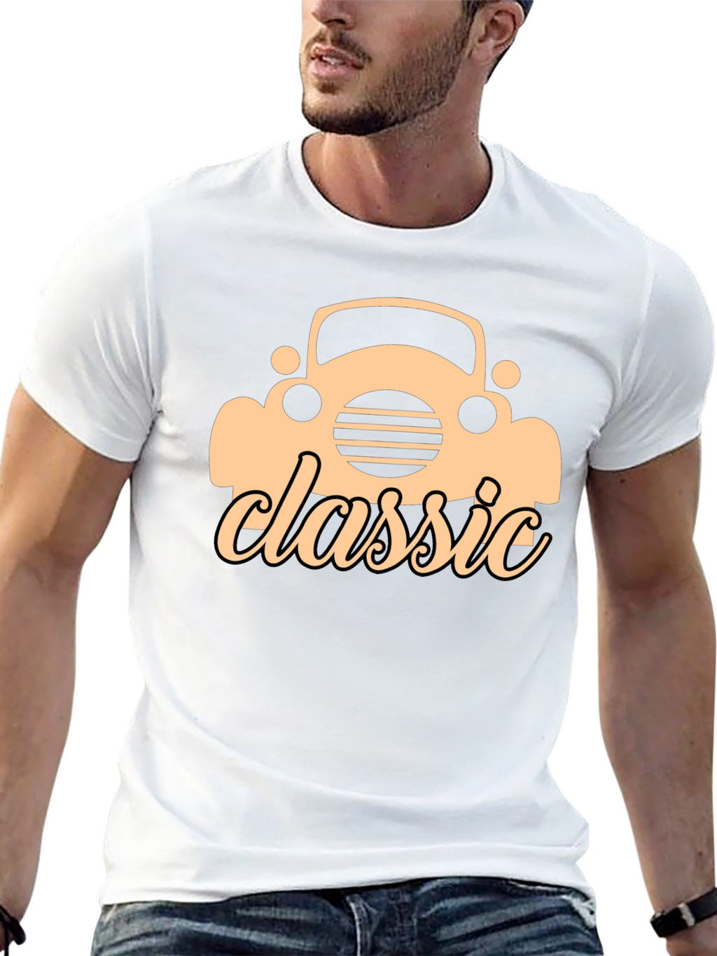 Classic Car Graphic Black T-Shirt