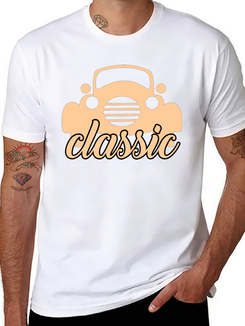 Classic Car Graphic Black T-Shirt