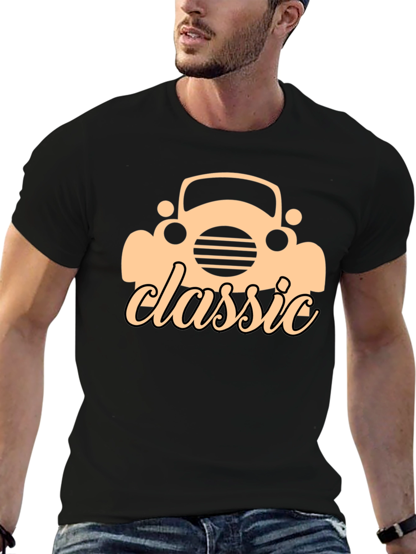 Classic Car Graphic Black T-Shirt
