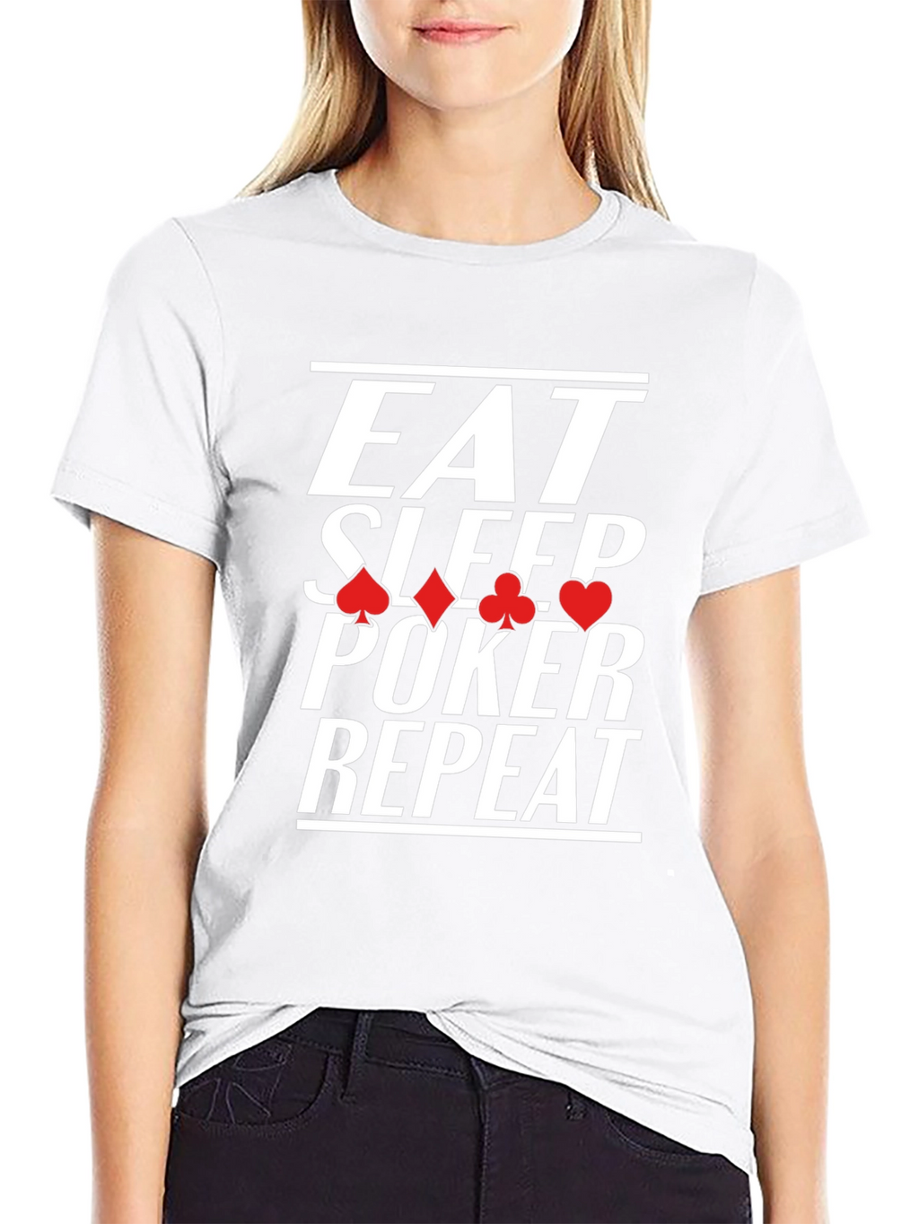 Eat Sleep Poker Repeat Black Graphic Tee