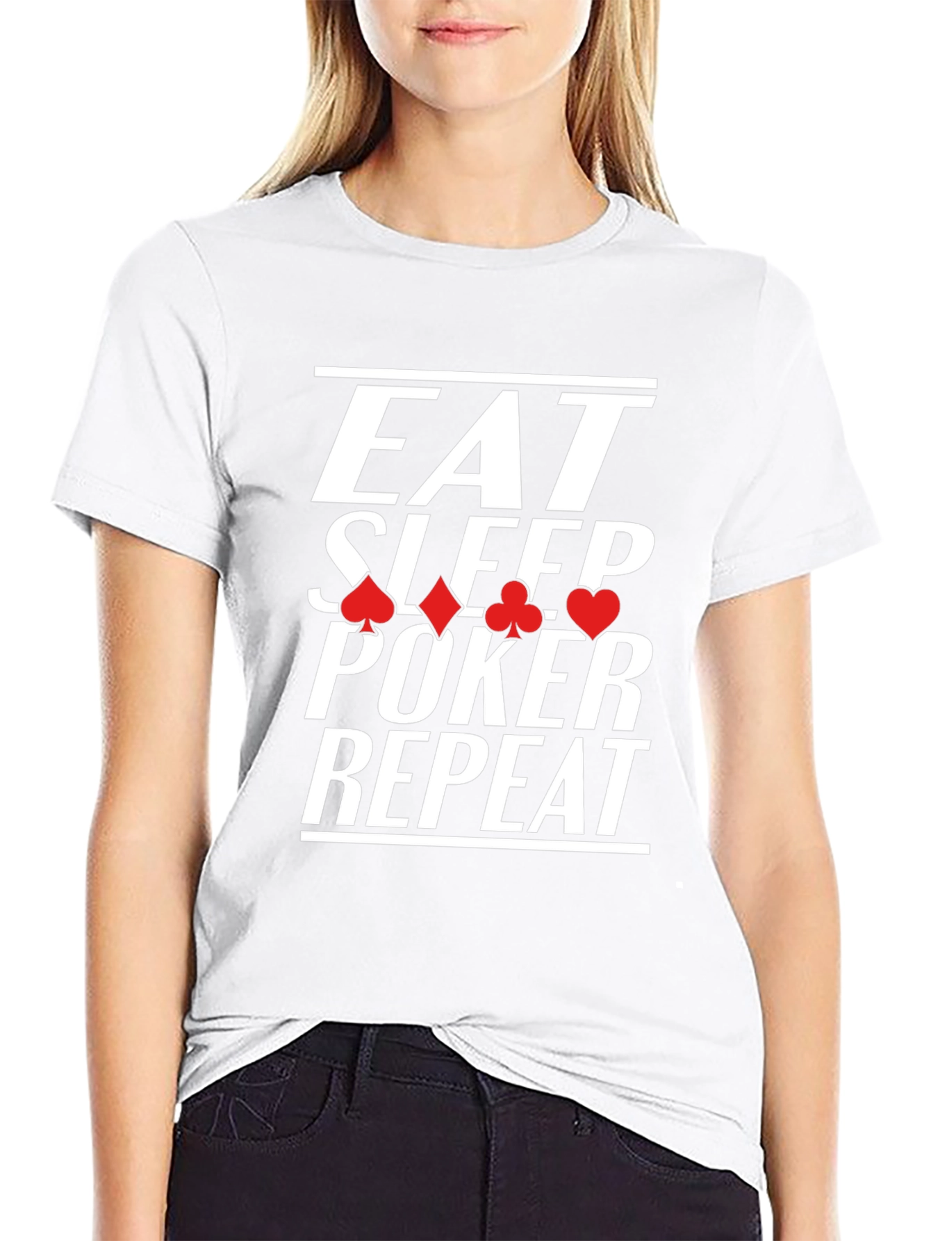 Eat Sleep Poker Repeat Black Graphic Tee