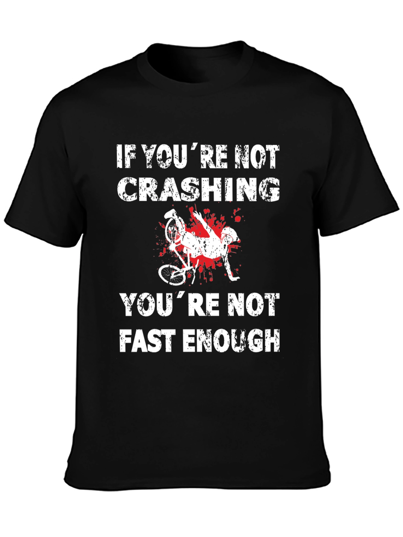 Crashing Cyclist Graphic Tee - Fast Enough T-Shirt