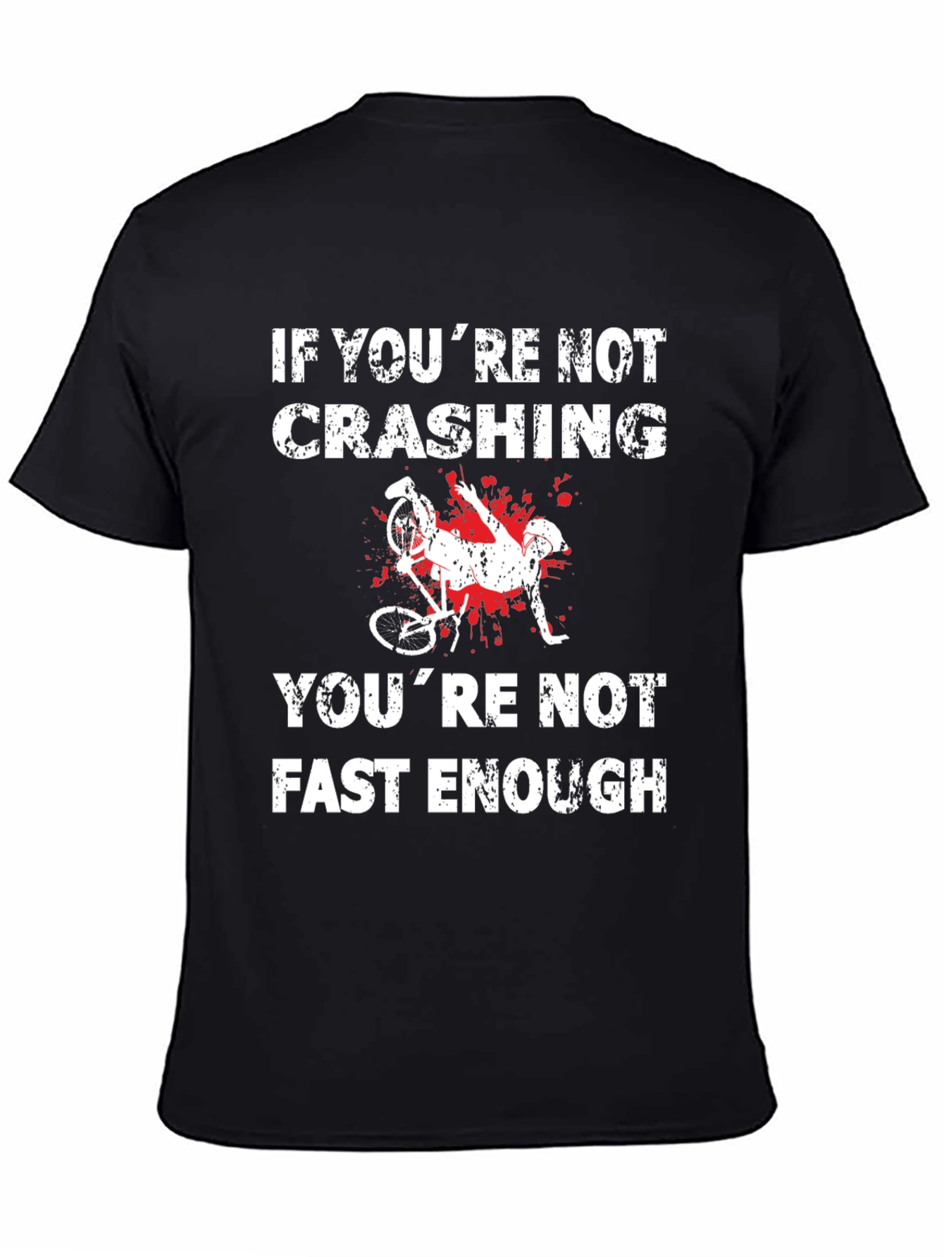 Crashing Cyclist Graphic Tee - Fast Enough T-Shirt