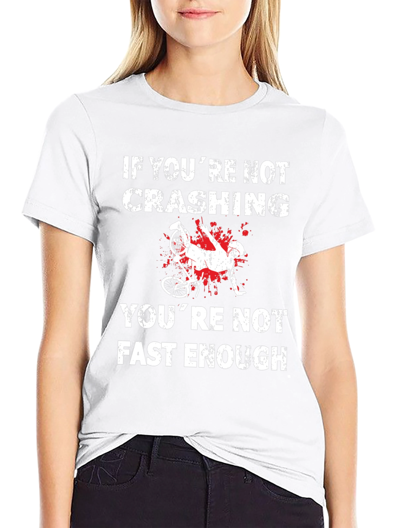 Crashing Cyclist Graphic Tee - Fast Enough T-Shirt