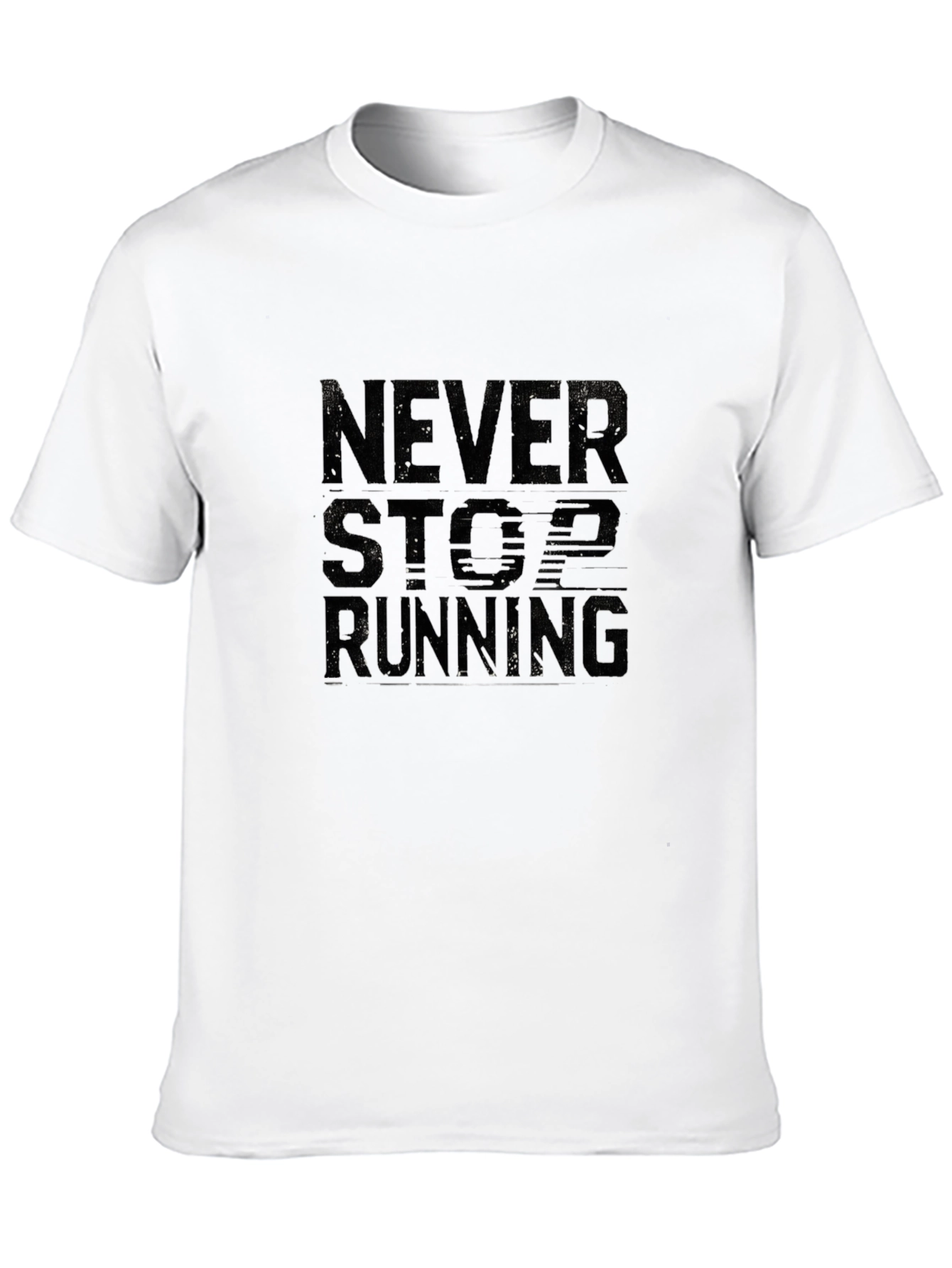 Never Stop Running Black Graphic Tee