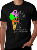 Keep Calm Ice Cream Graphic T-Shirt