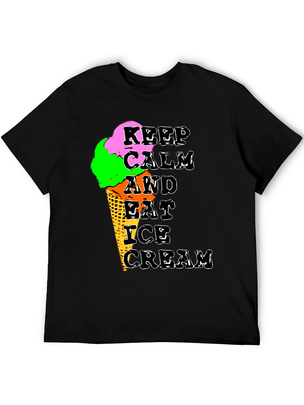 Keep Calm Ice Cream Graphic T-Shirt