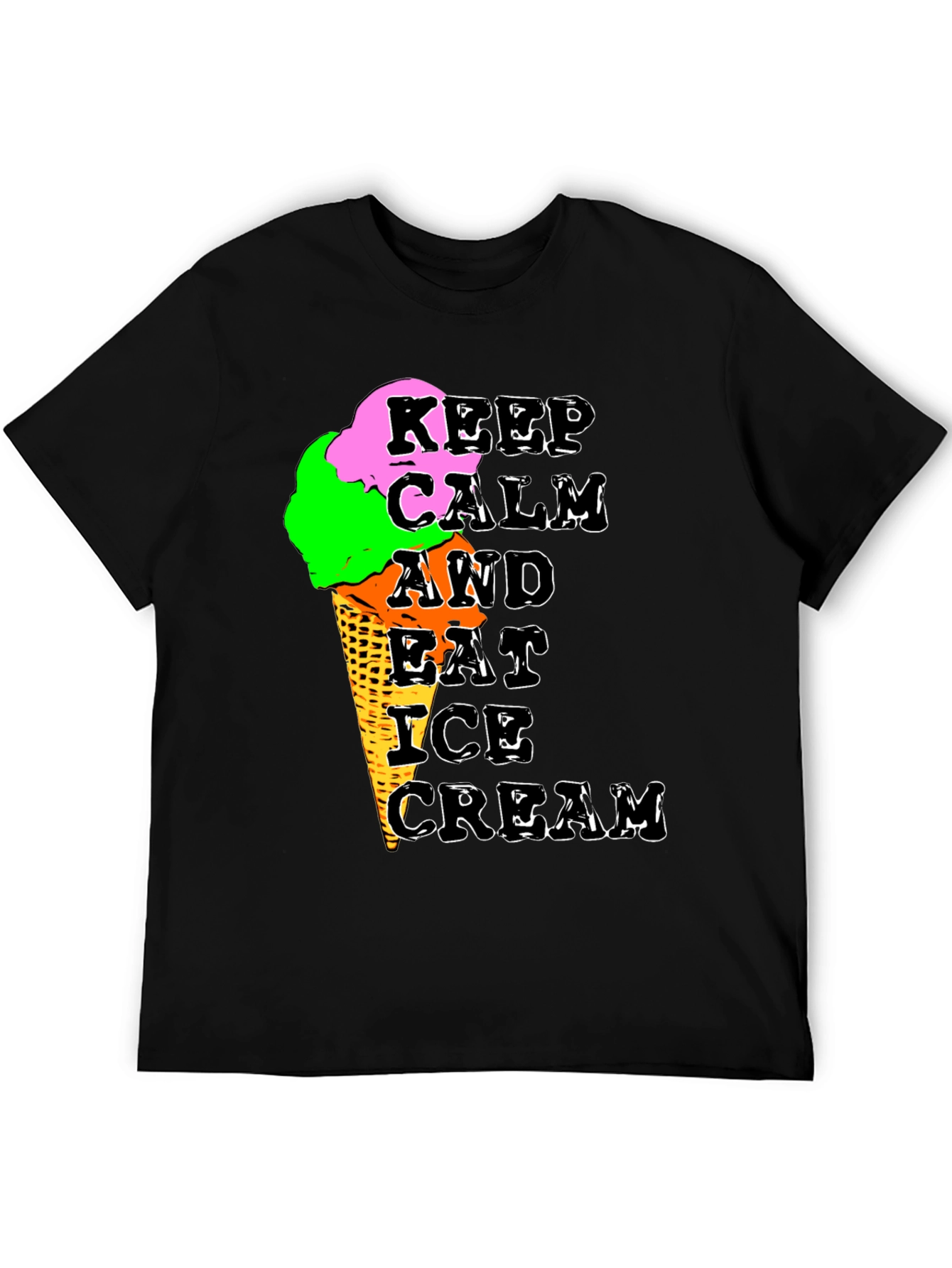 Keep Calm Ice Cream Graphic T-Shirt
