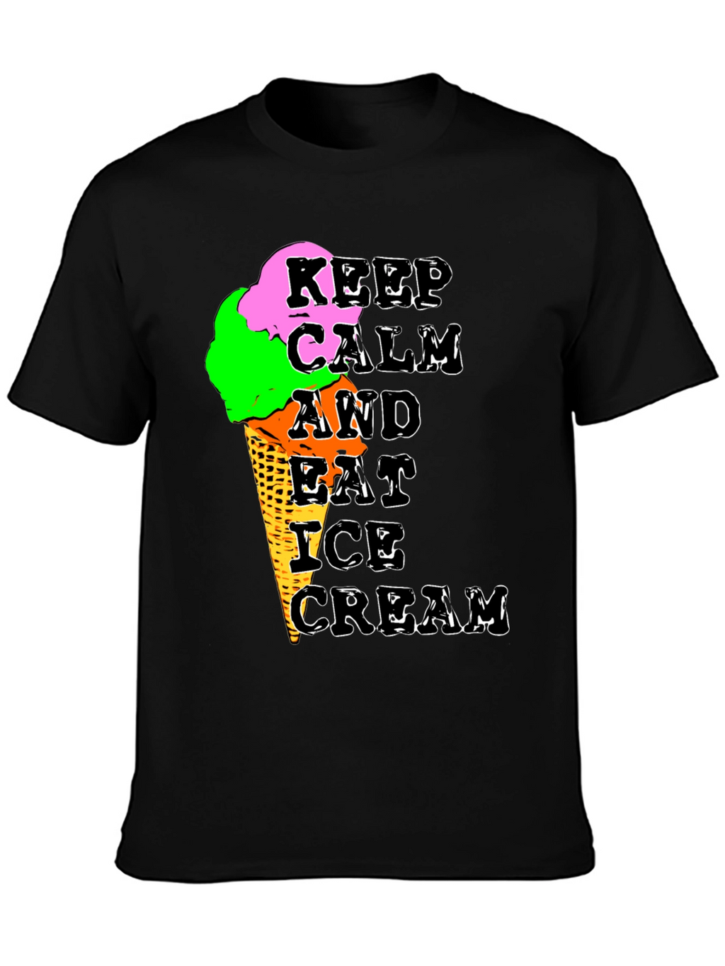 Keep Calm Ice Cream Graphic T-Shirt