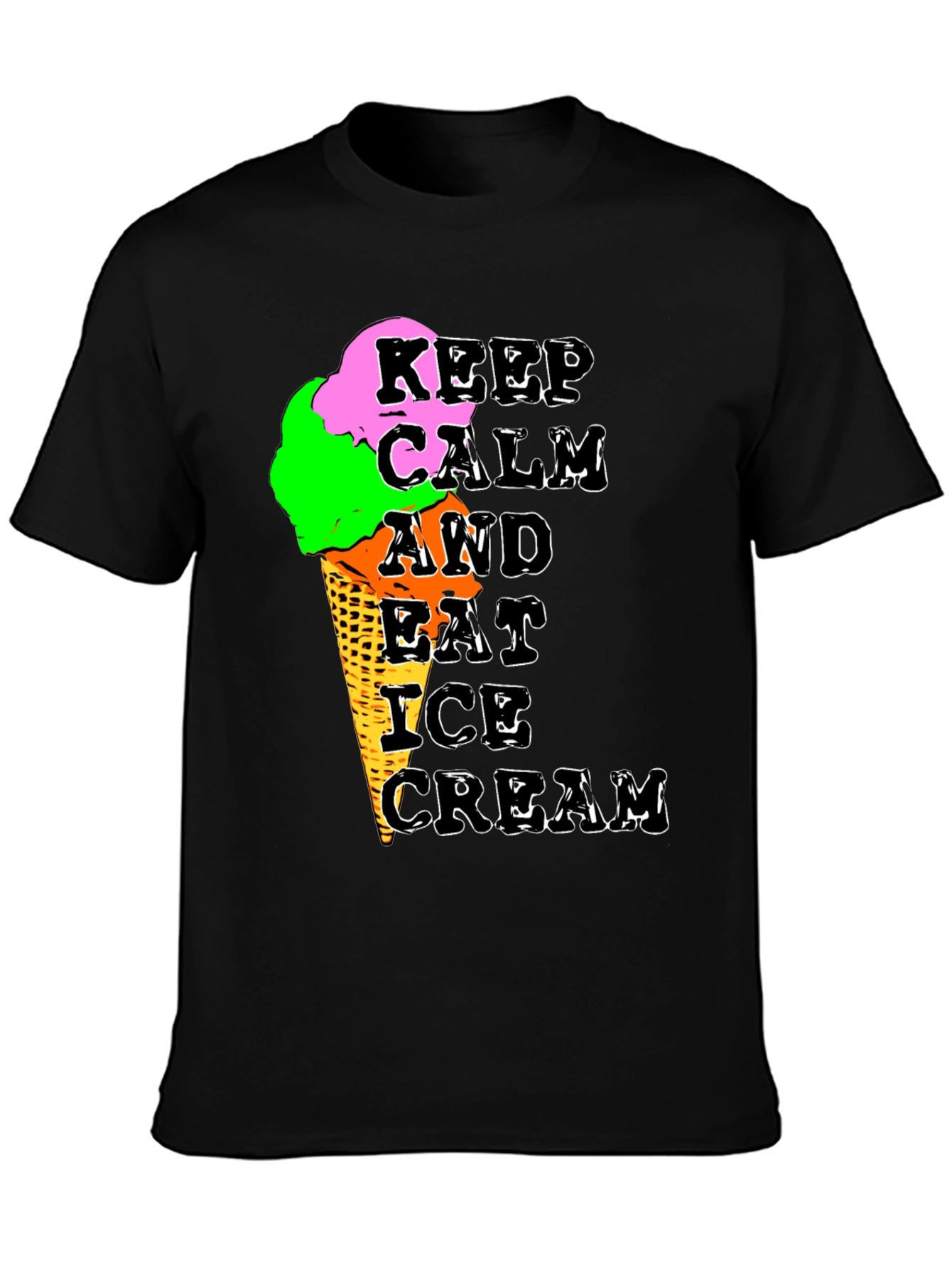 Keep Calm Ice Cream Graphic T-Shirt