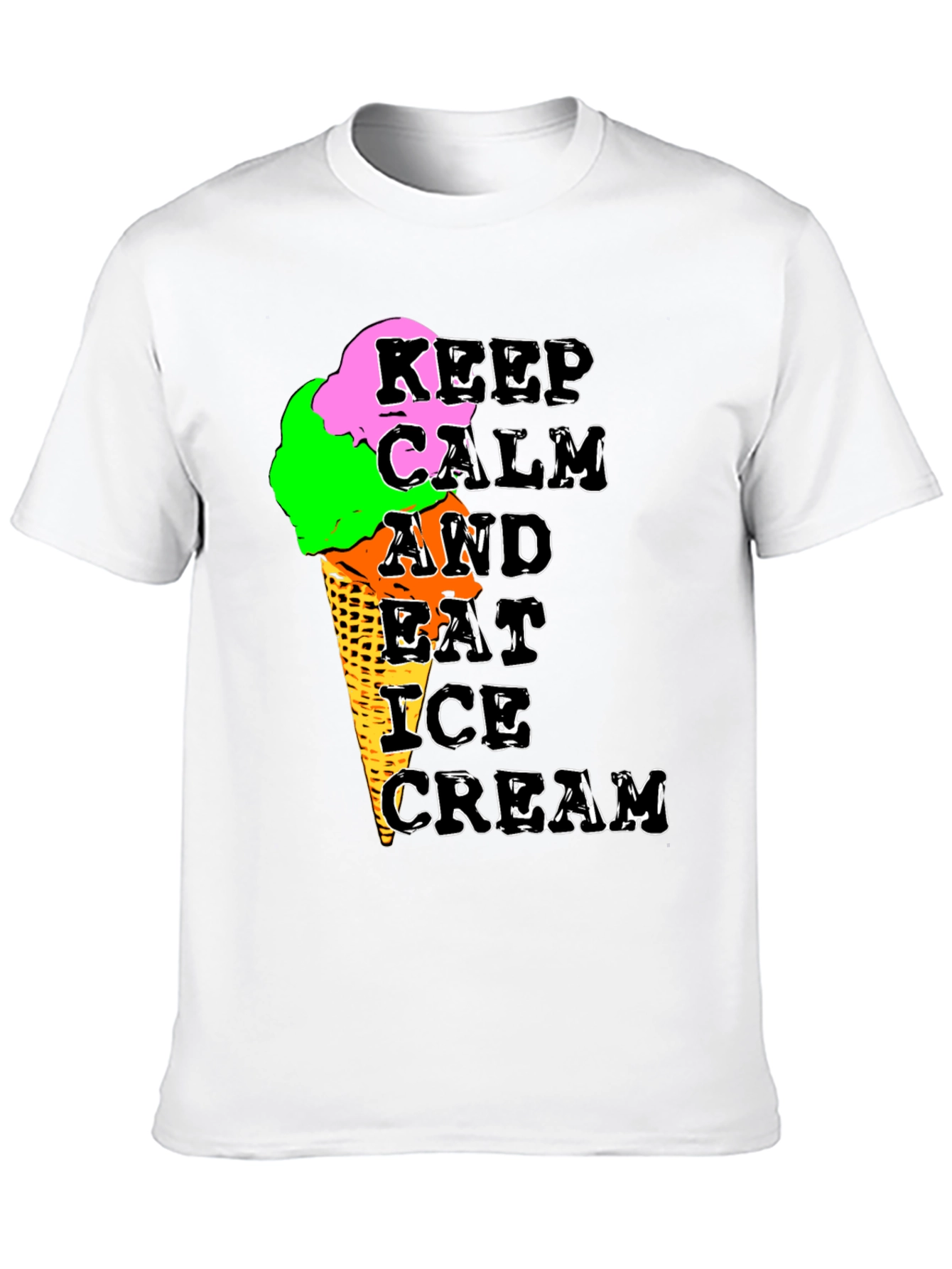 Keep Calm Ice Cream Graphic T-Shirt