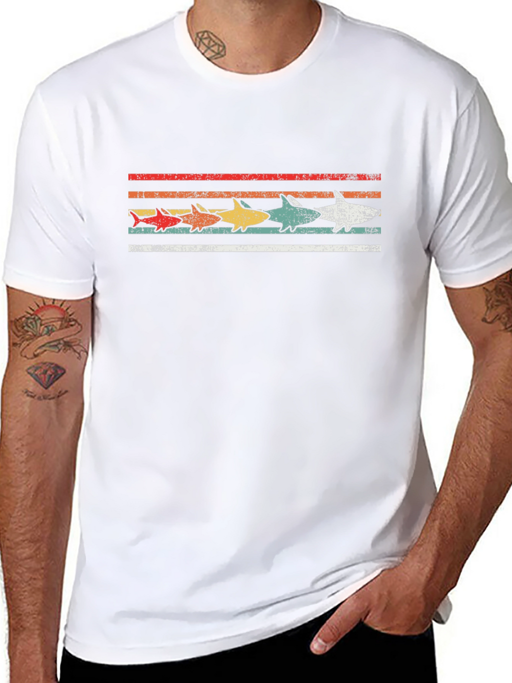 Retro Shark Line T-Shirt
