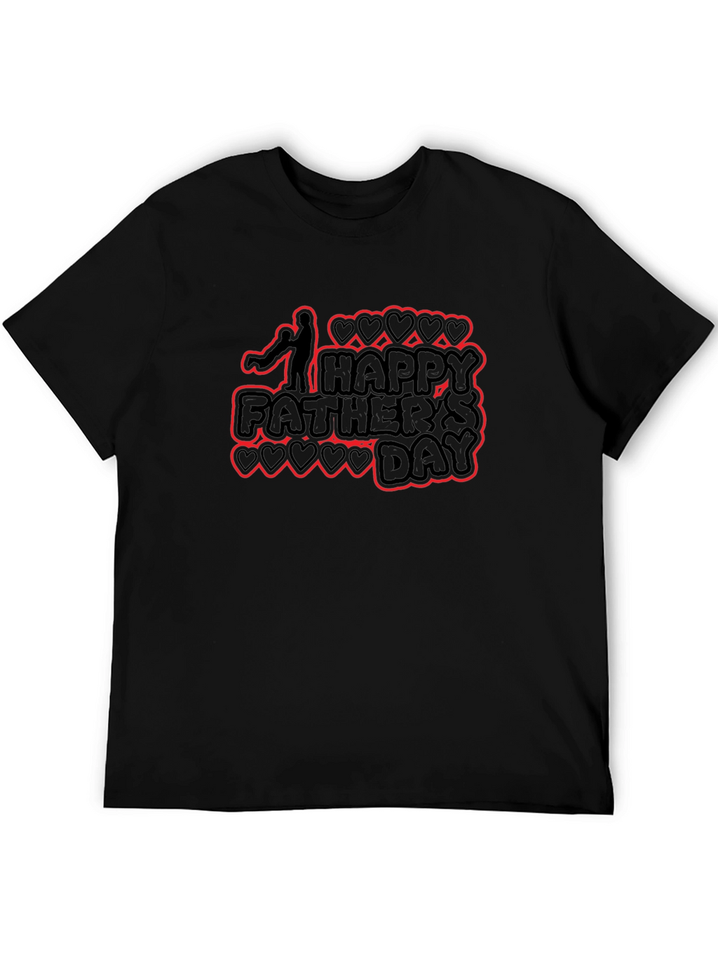 Happy Fathers Day Black Graphic T-Shirt