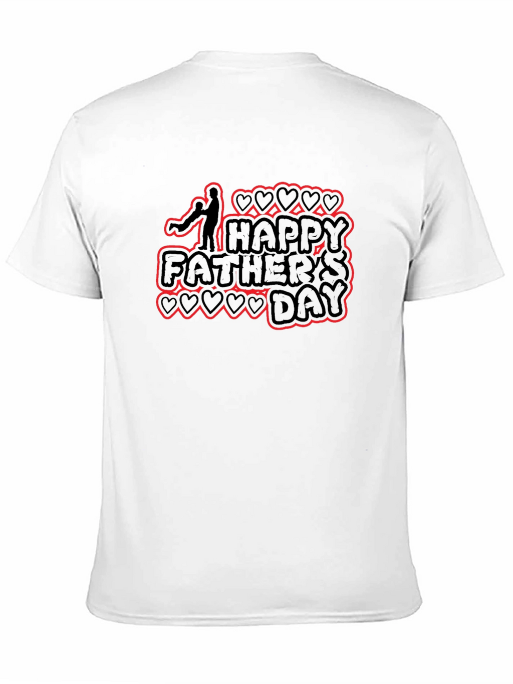 Happy Fathers Day Black Graphic T-Shirt