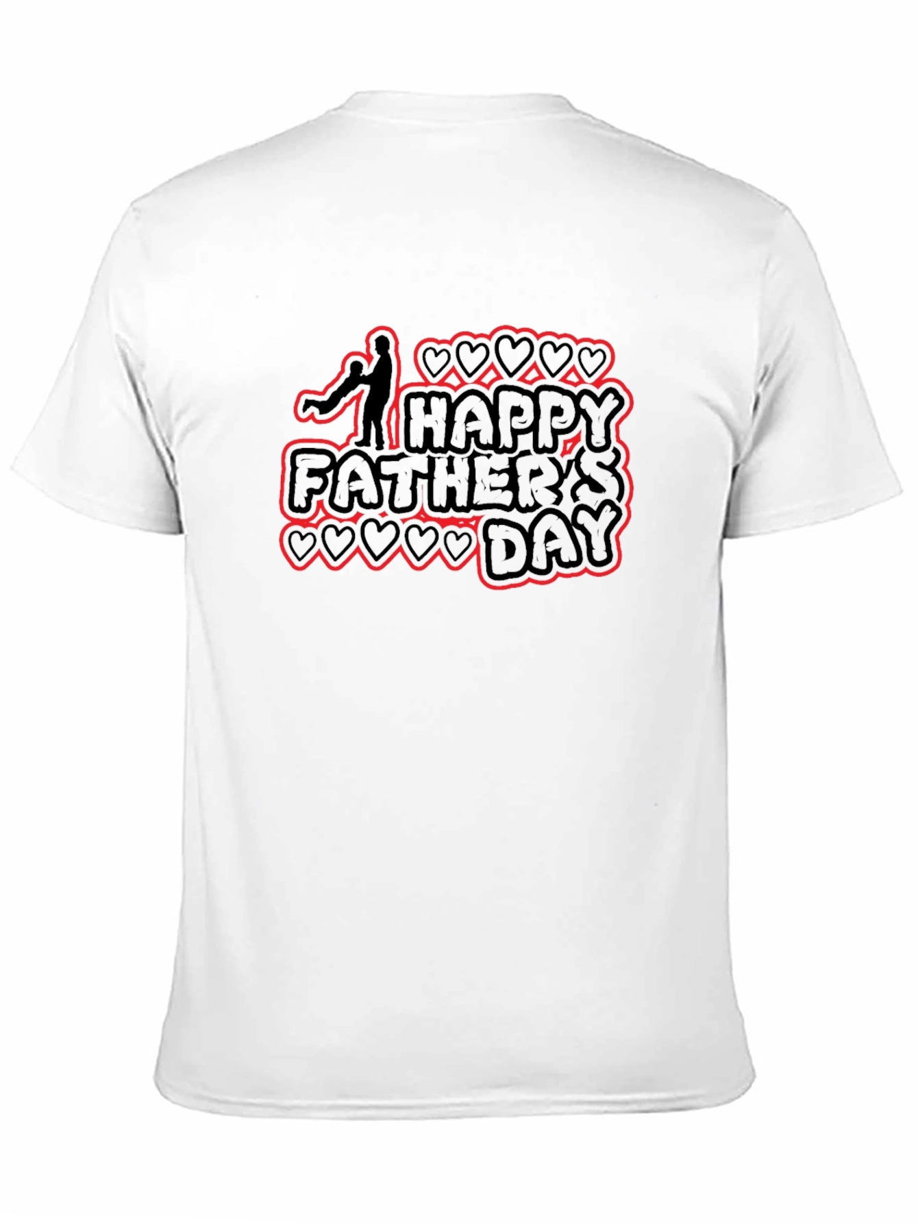 Happy Fathers Day Black Graphic T-Shirt