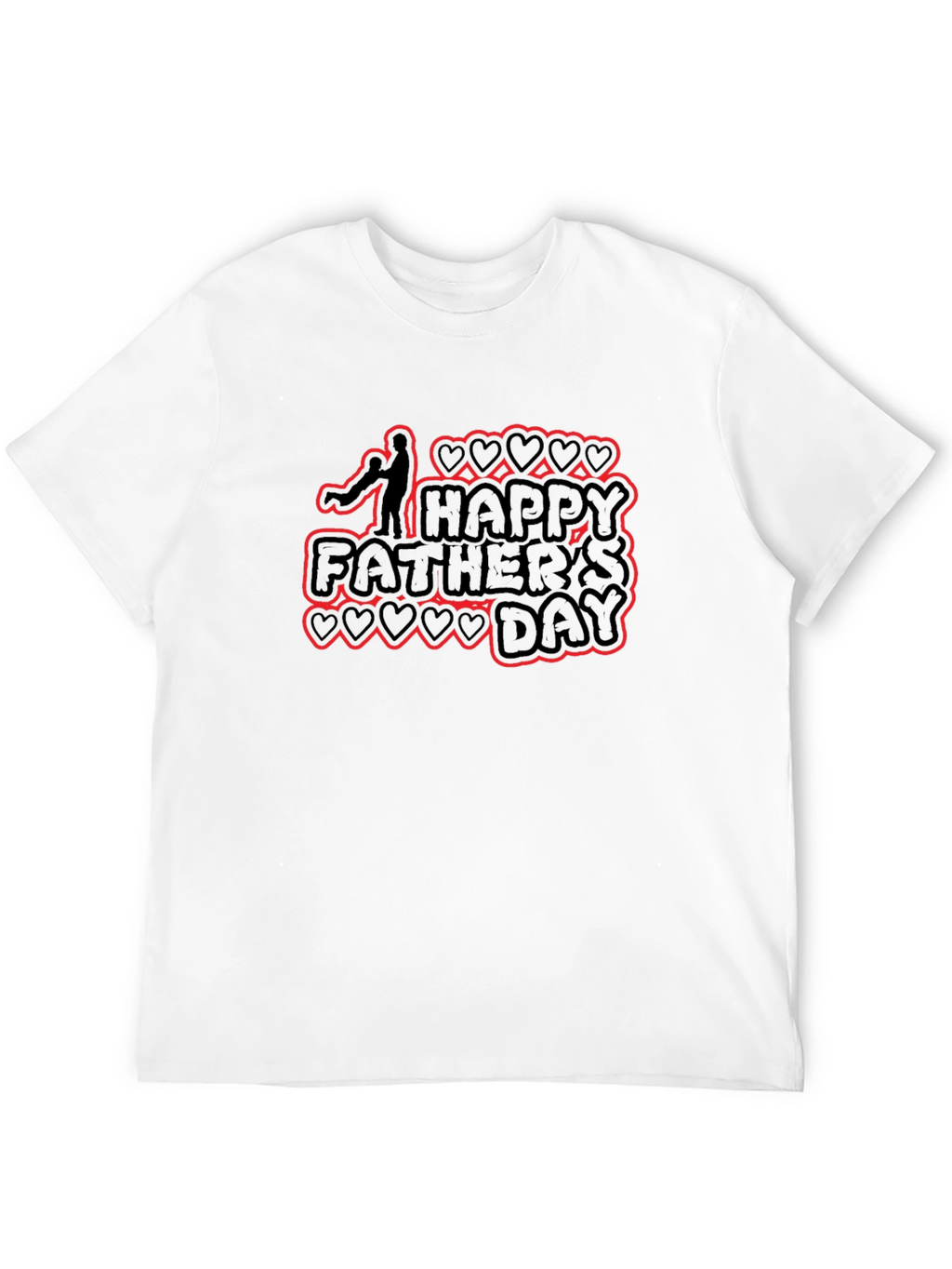Happy Fathers Day Black Graphic T-Shirt