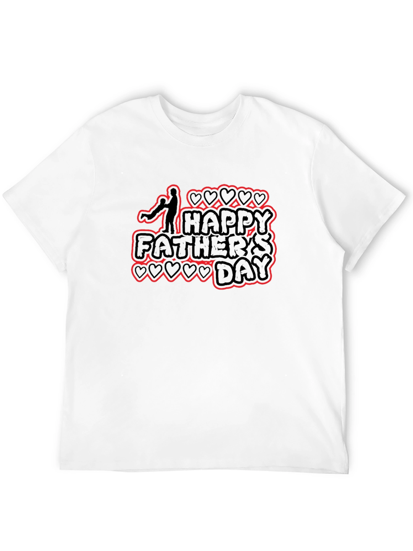 Happy Fathers Day Black Graphic T-Shirt