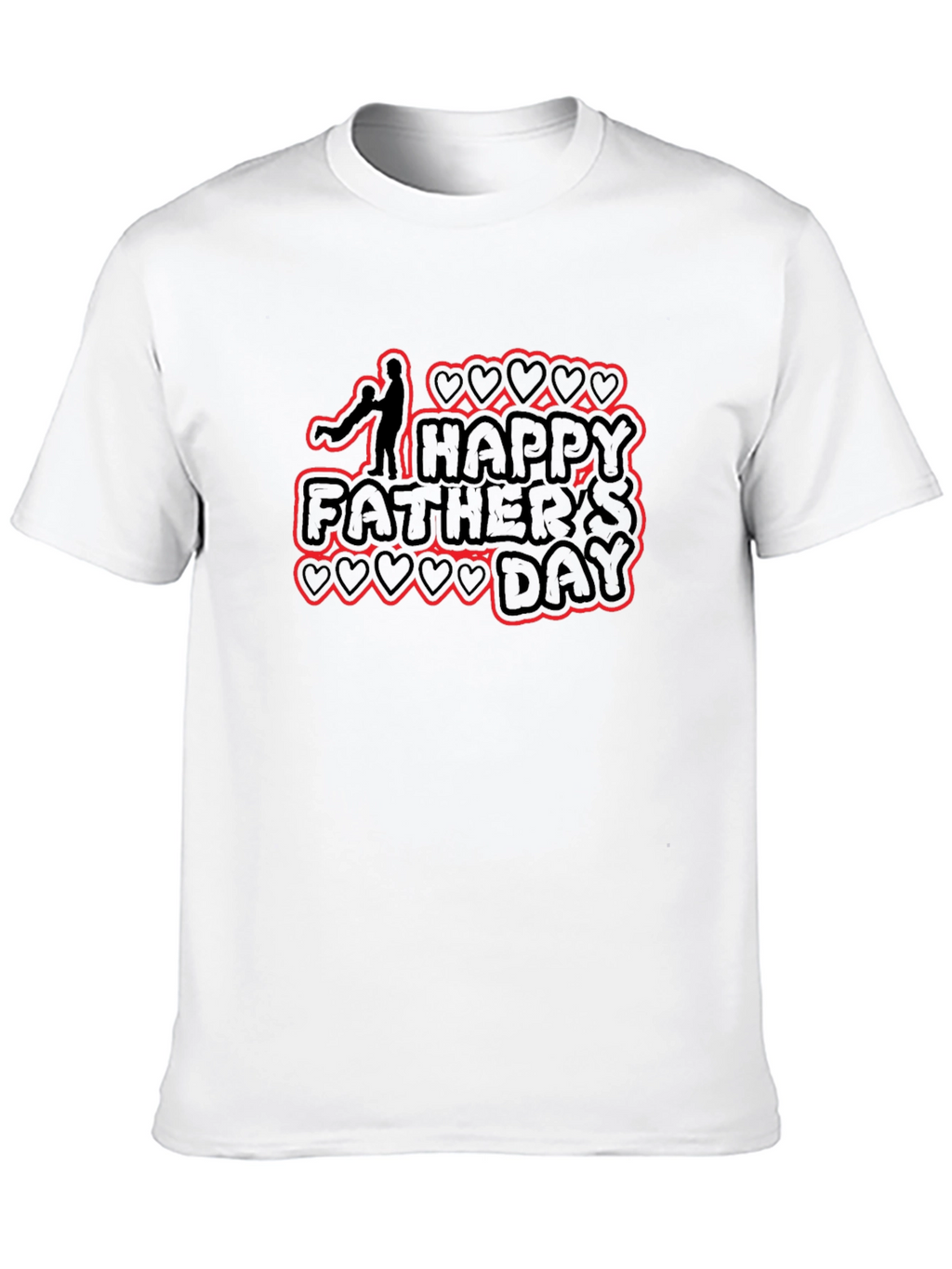 Happy Fathers Day Black Graphic T-Shirt