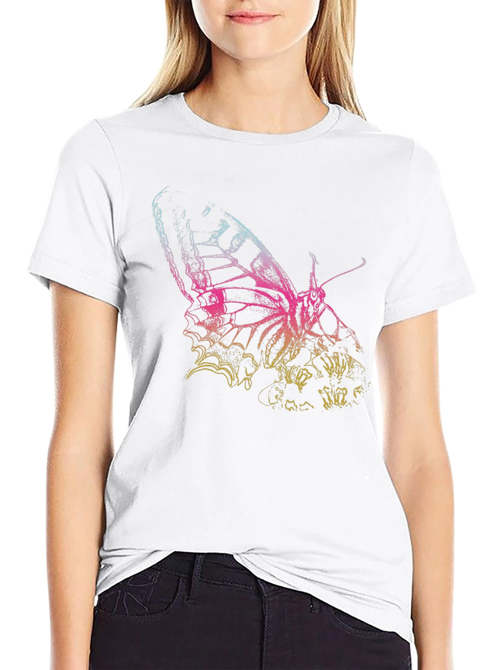 Butterfly Graphic Print Mens T-Shirt