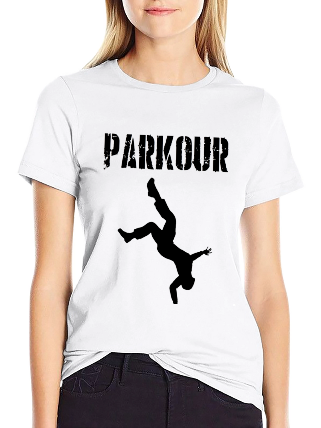 Parkour Silhouette Graphic Tee - Black T-Shirt