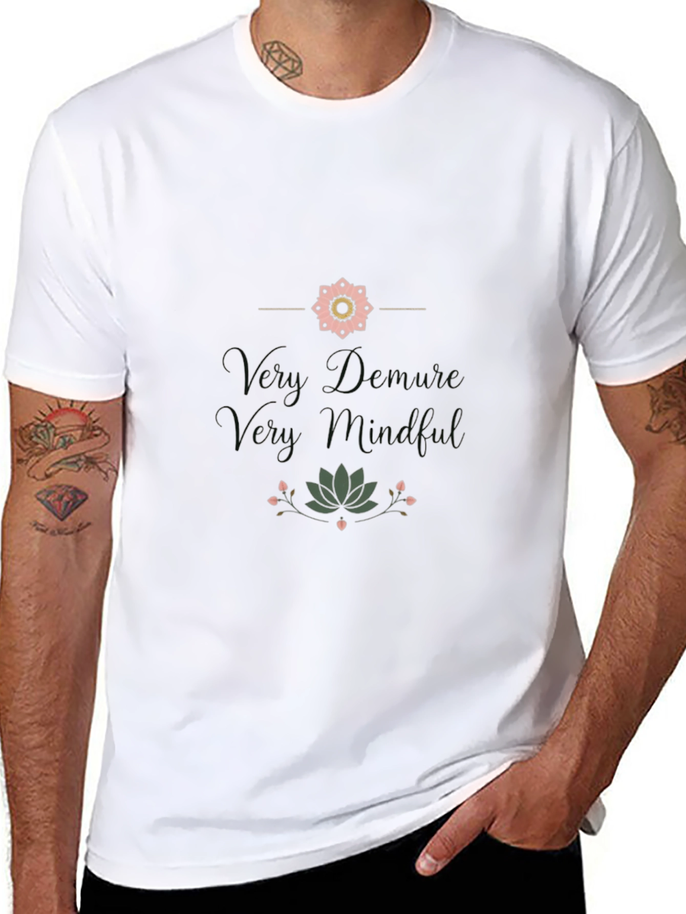 Mindful Graphic Print Black T-Shirt