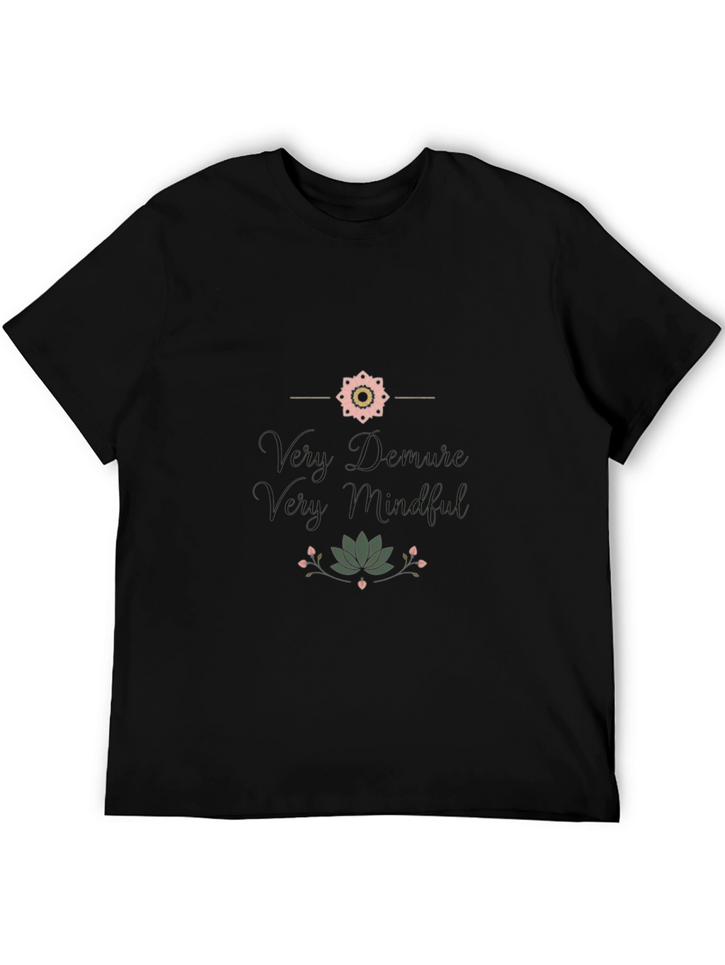 Mindful Graphic Print Black T-Shirt