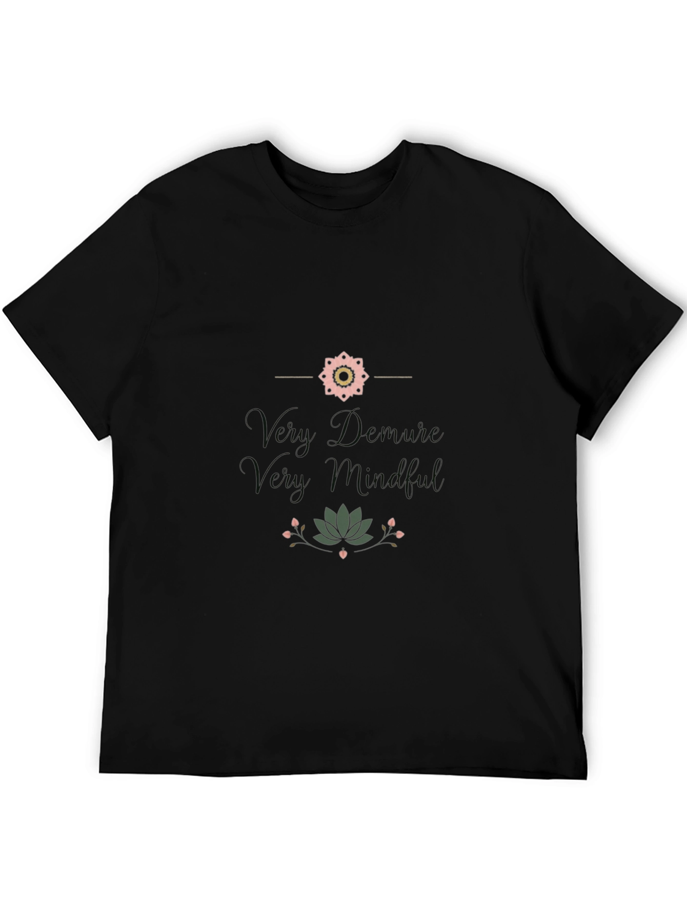 Mindful Graphic Print Black T-Shirt