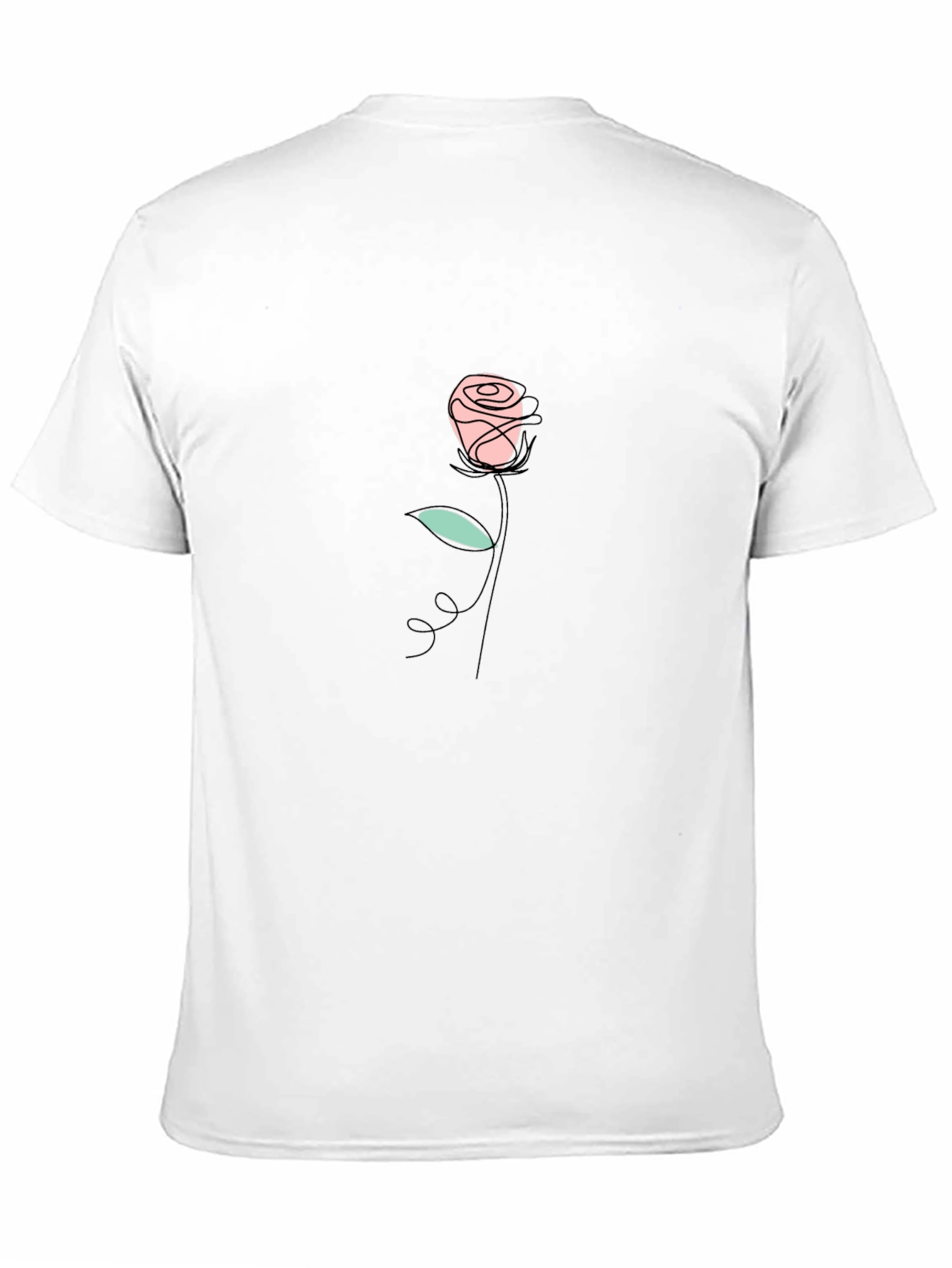 Minimalist Rose Graphic Black T-Shirt