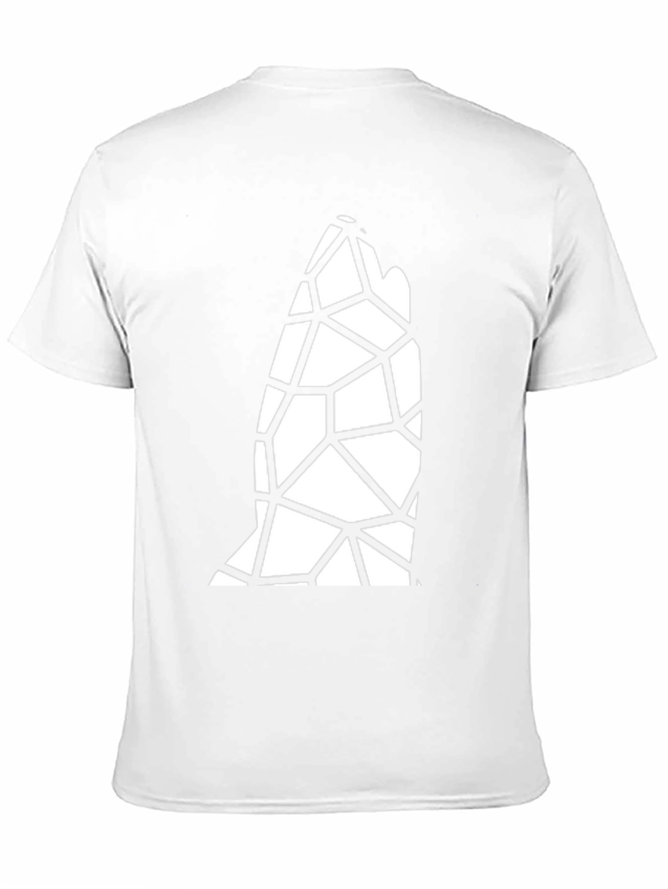 Geometric Wolf Head Graphic Black Tee