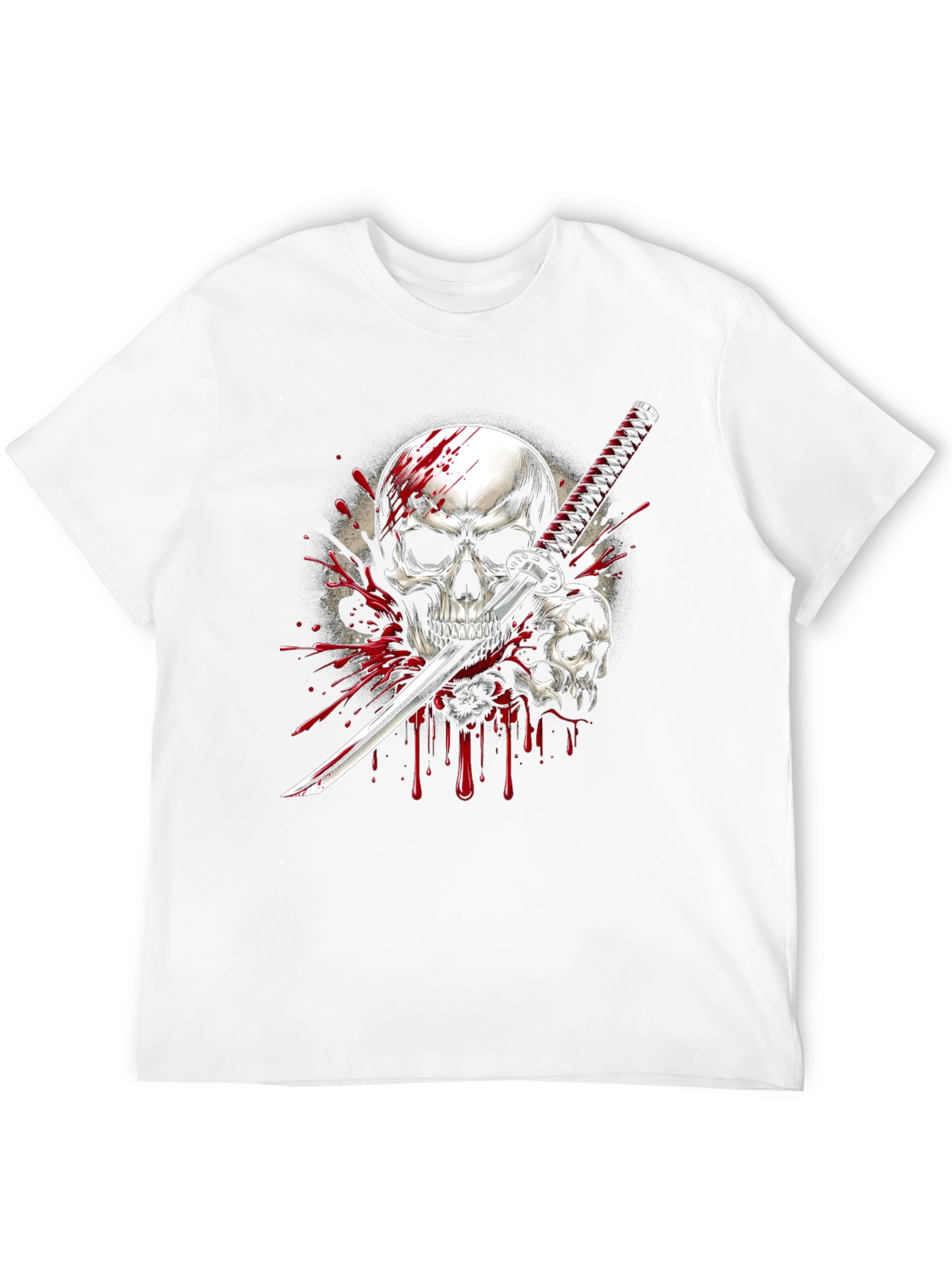 Skull Katana Graphic Tee - Mens Black T-Shirt