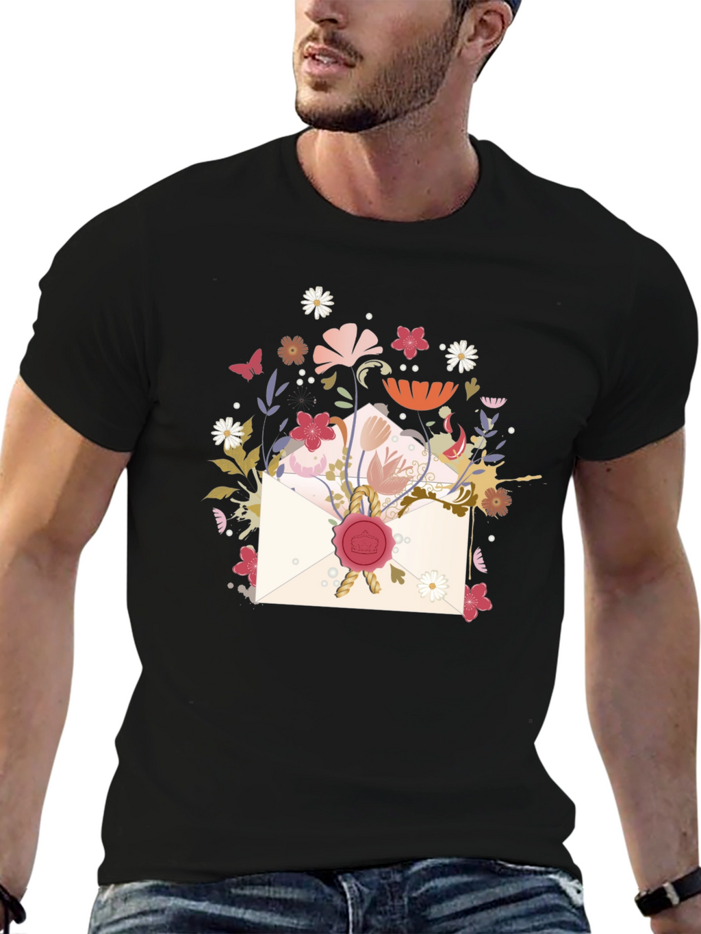 Floral Envelope Graphic Tee