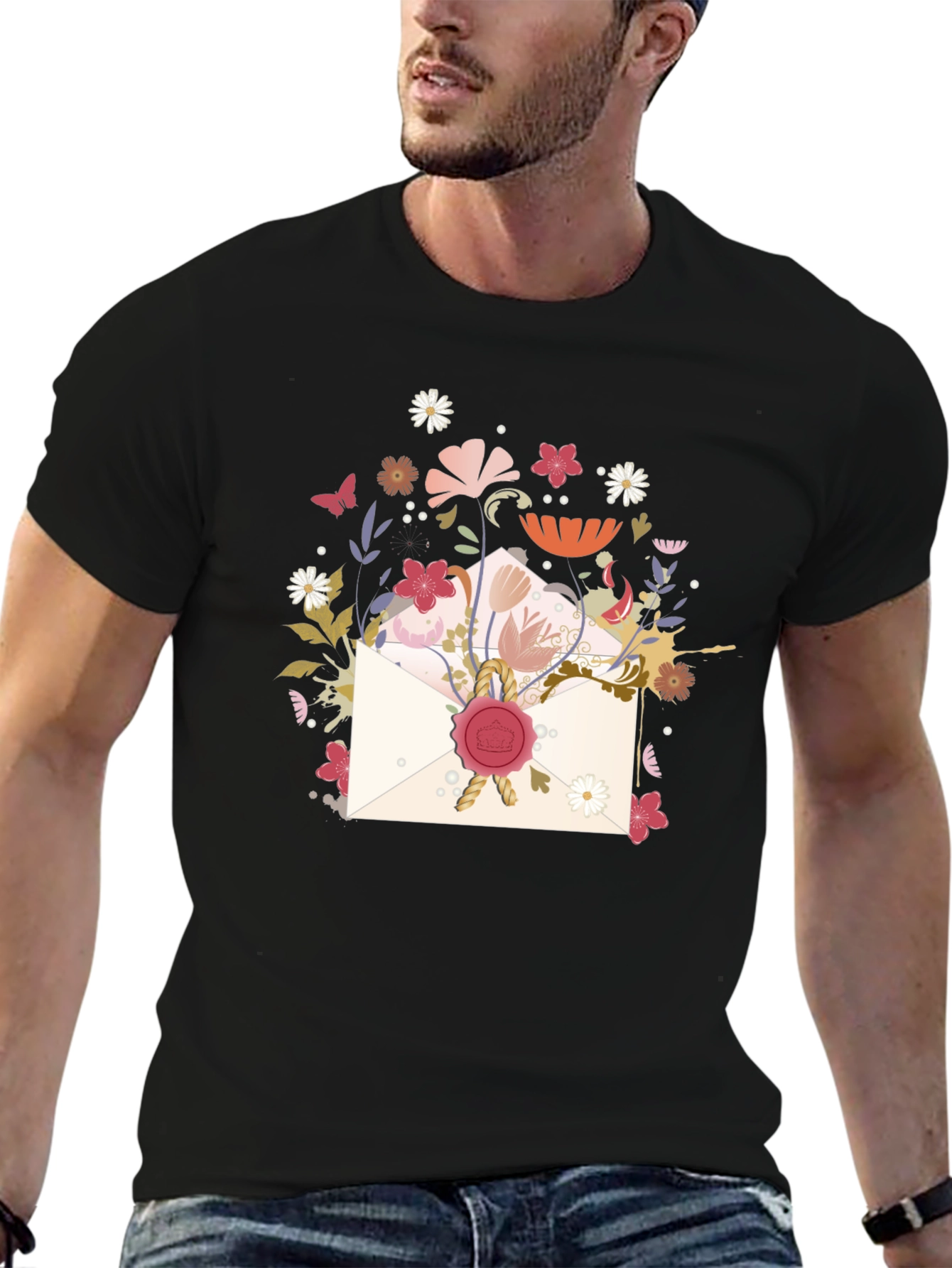 Floral Envelope Graphic Tee