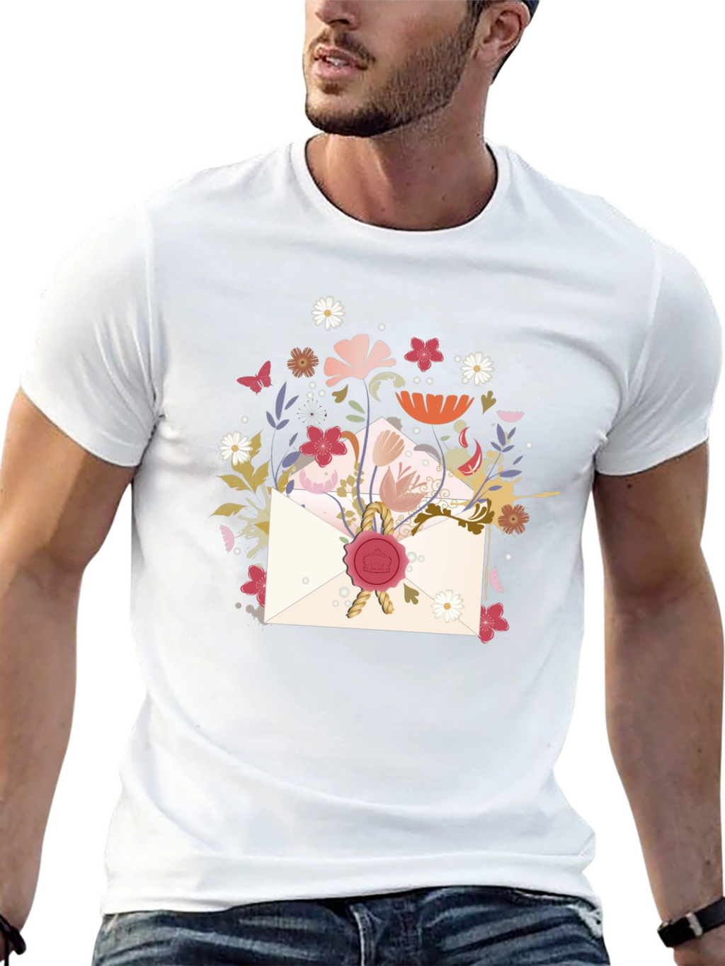 Floral Envelope Graphic Tee